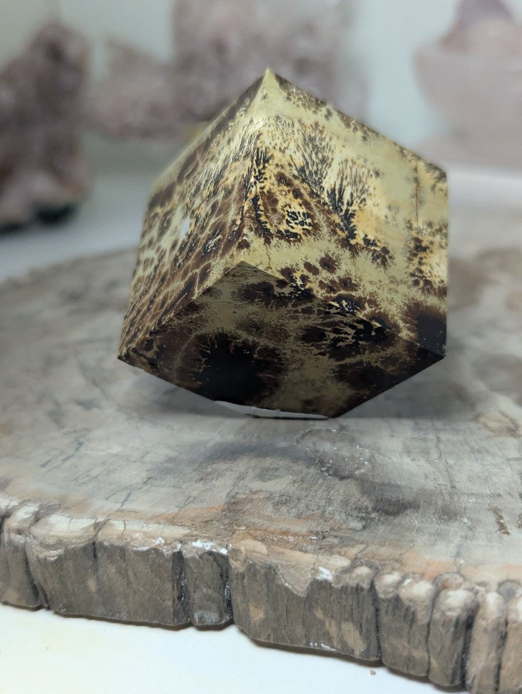 Picture jasper crystal cube