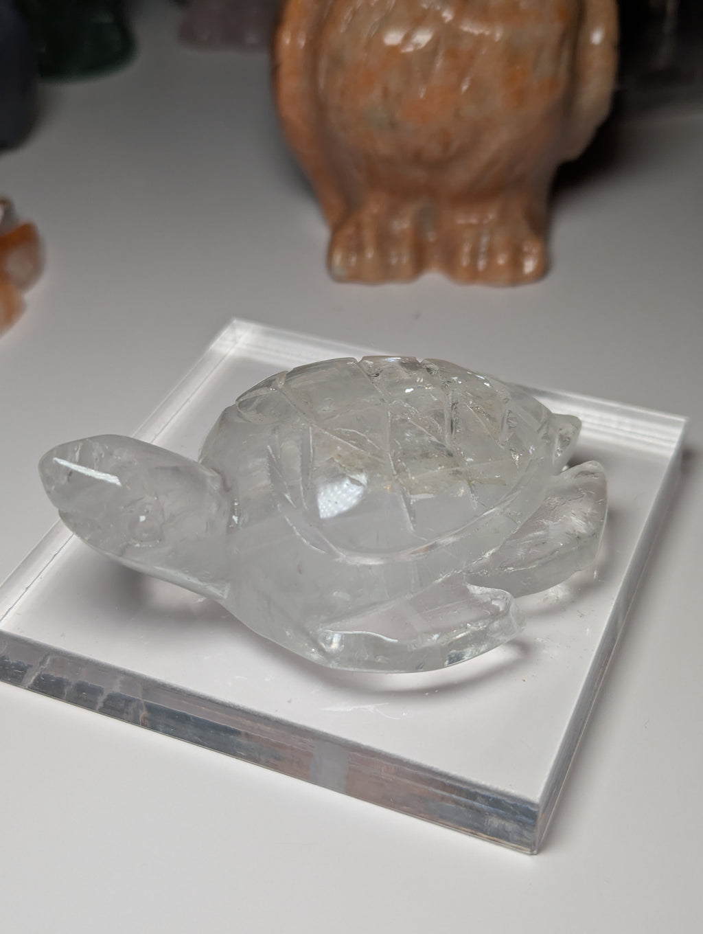 Clear quartz crystal turtle