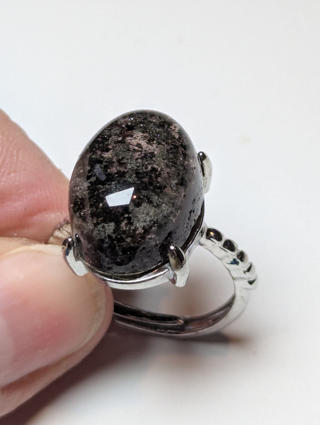 Garden quartz crystal Adjustable ring