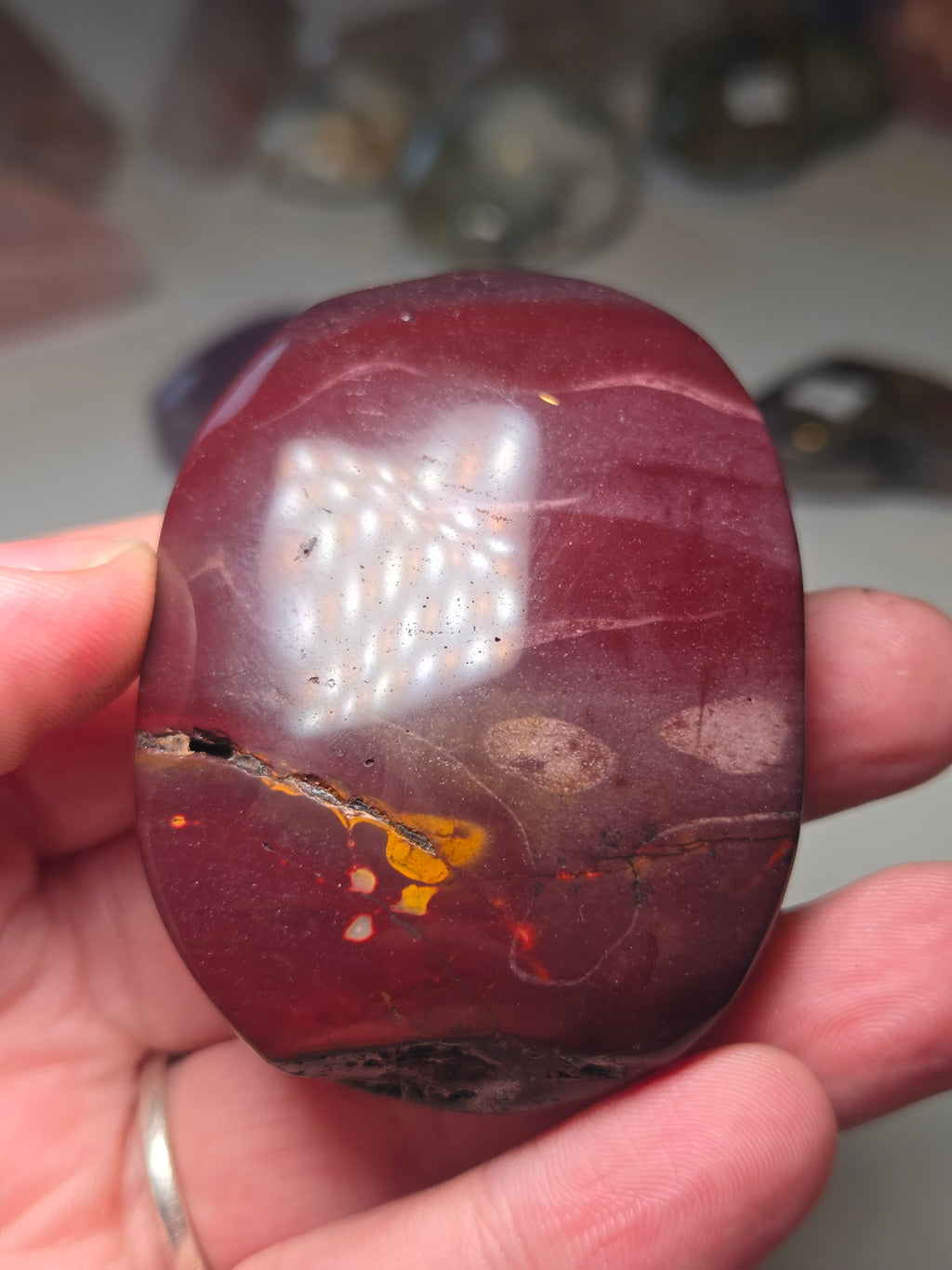 Mookaite crystal Palm stone