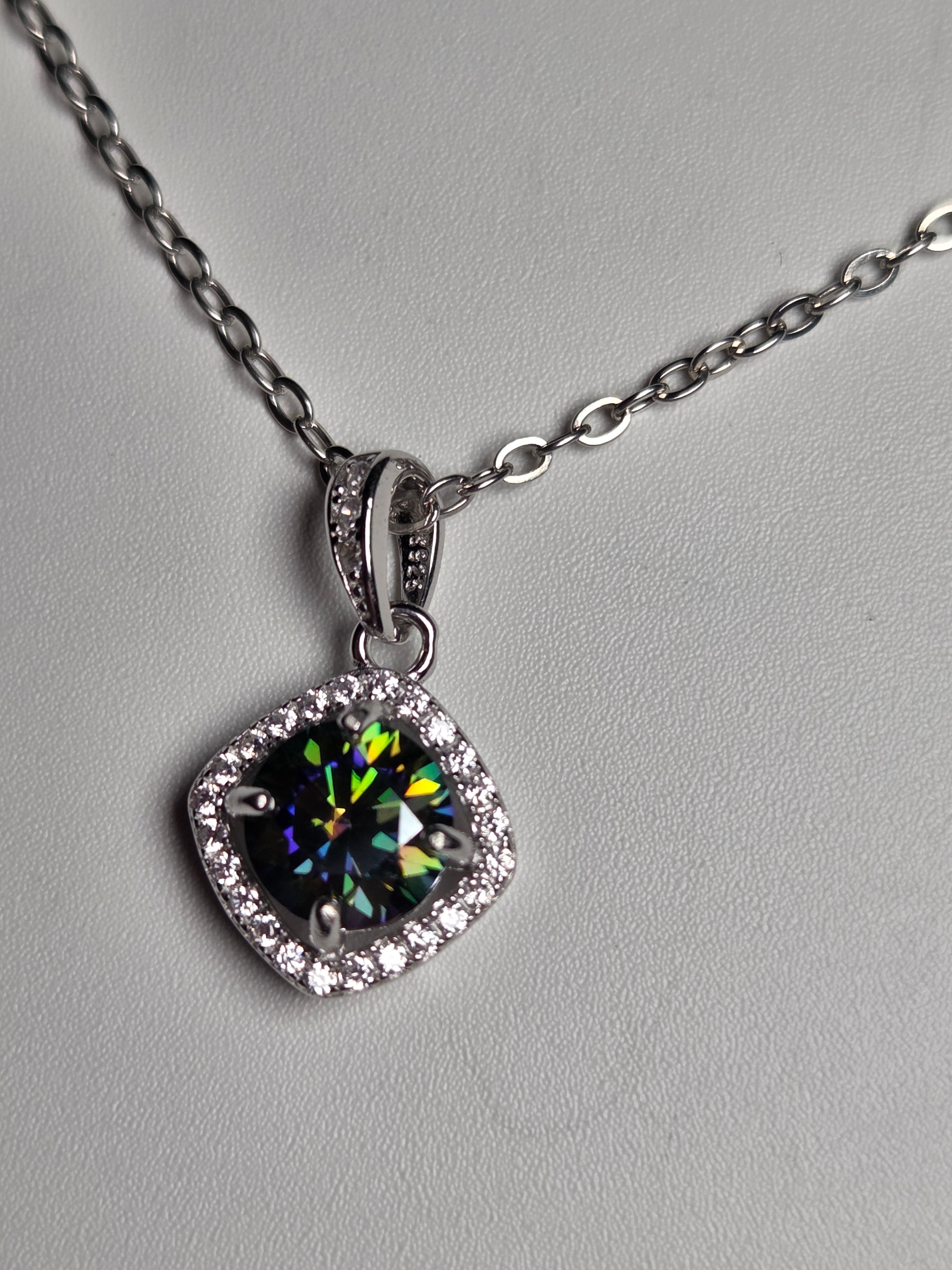 Moissanite diamond necklace
