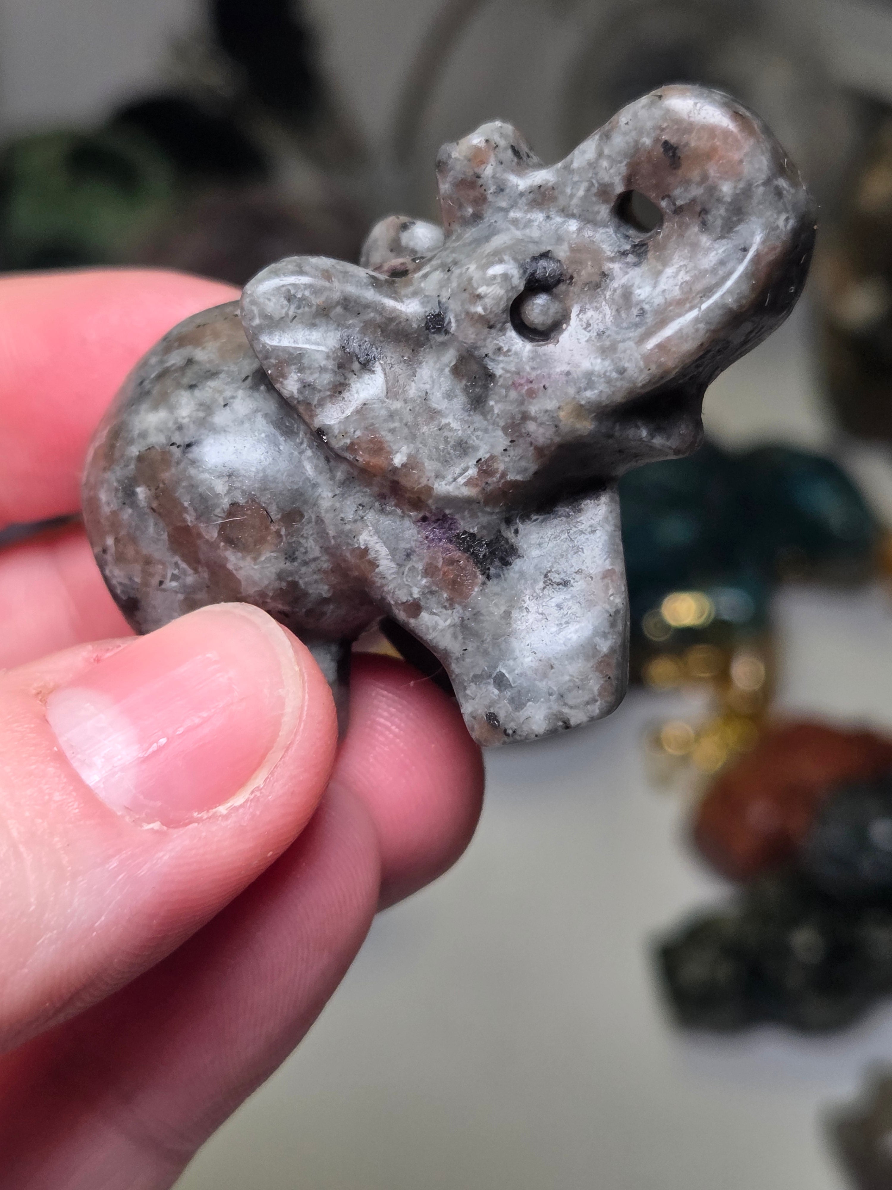 Crystal Elephant carving