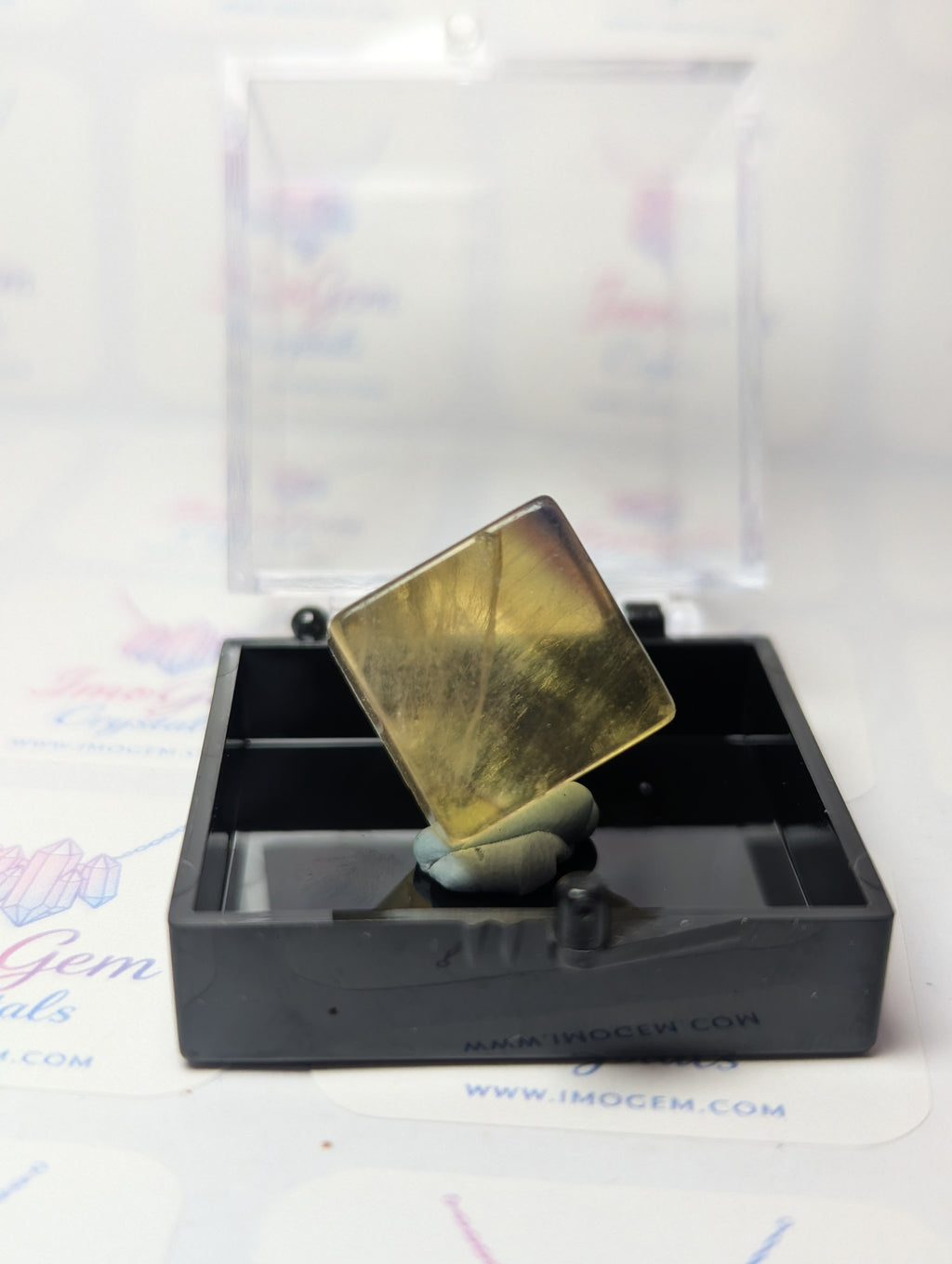 Yellow Flourite crystal cube specimen