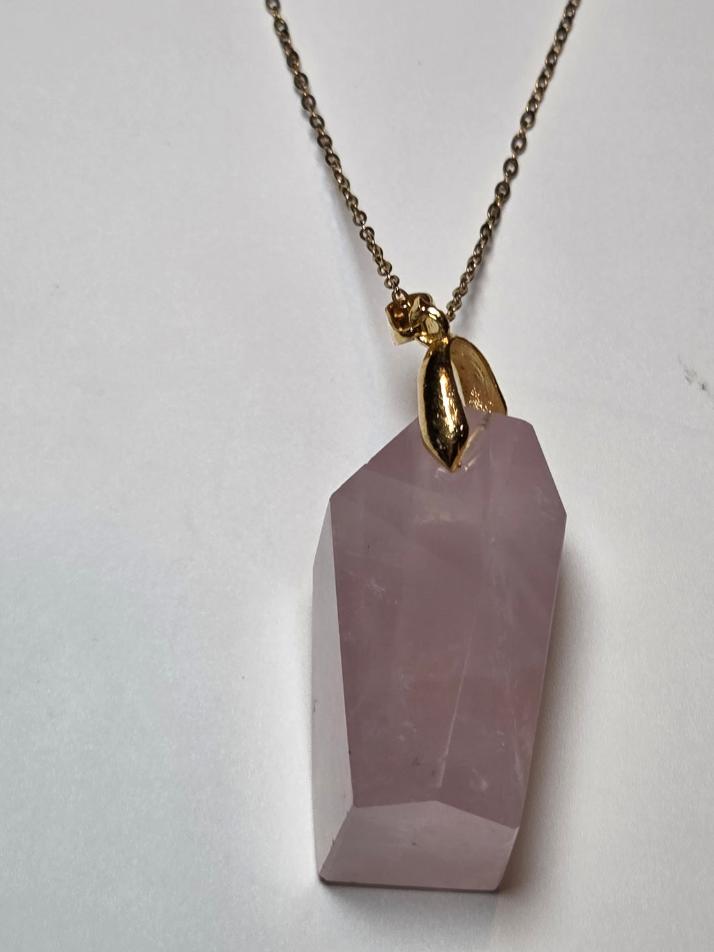 Rose quartz crystal handmade necklace