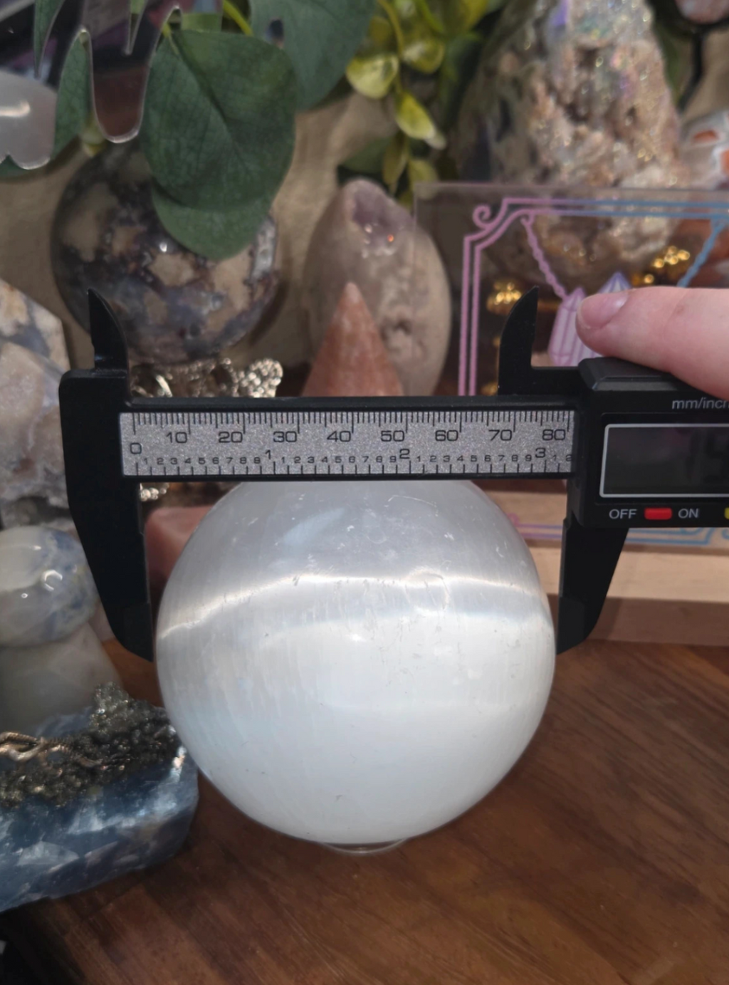 Sale - Selenite crystal sphere -few marks - 50% off on checkout