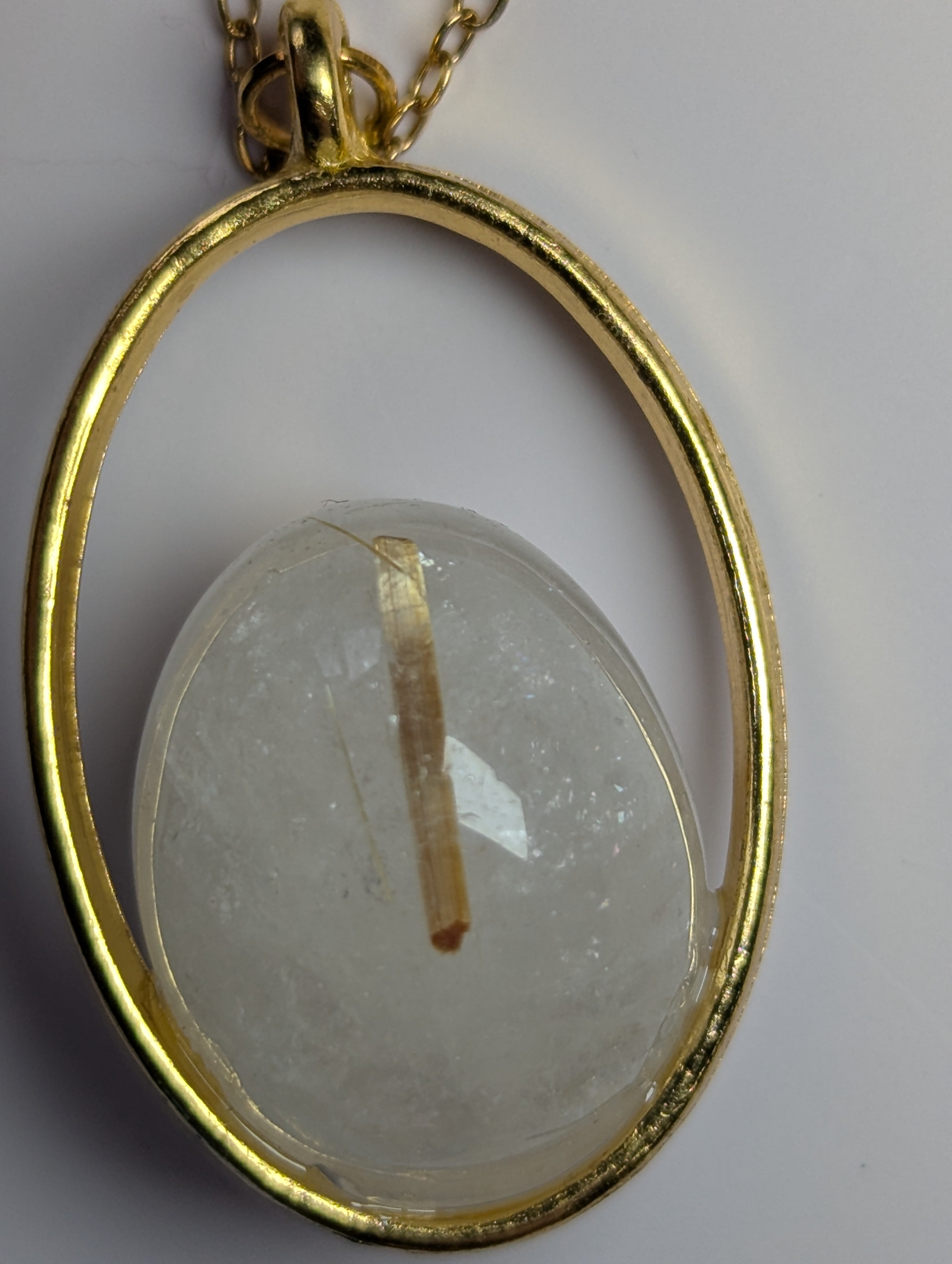 High quality crystal golden rutile crystal necklace