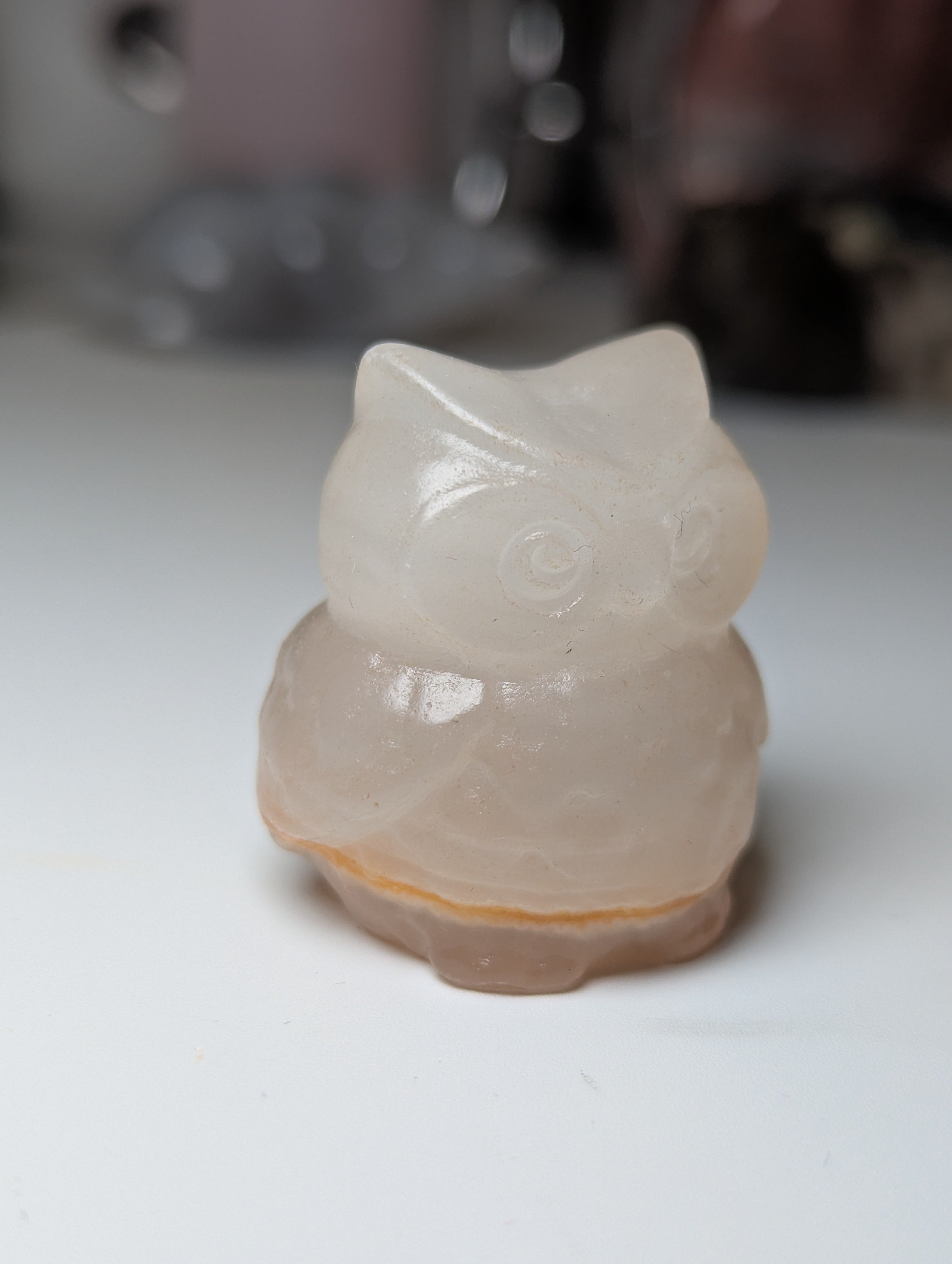 Crystal small owl carving