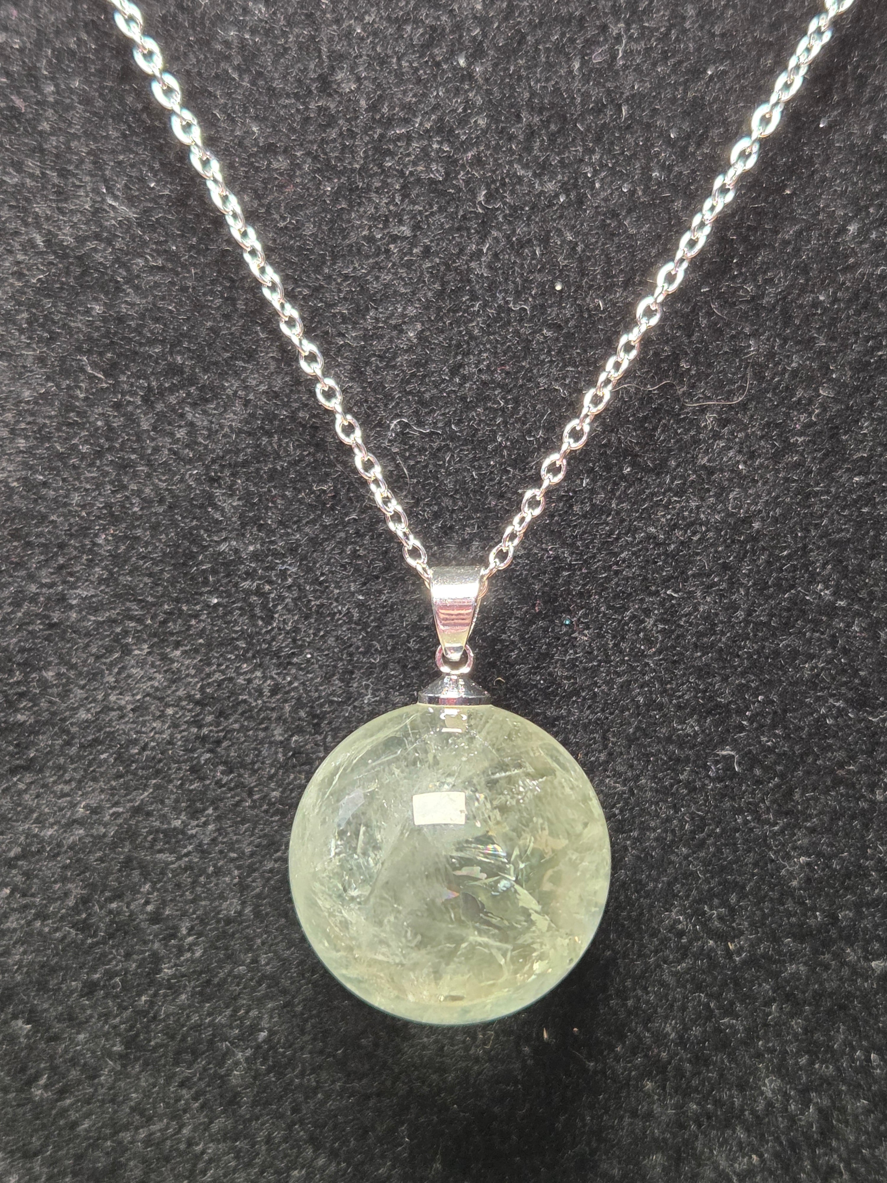S925 Crystal  sphere necklace