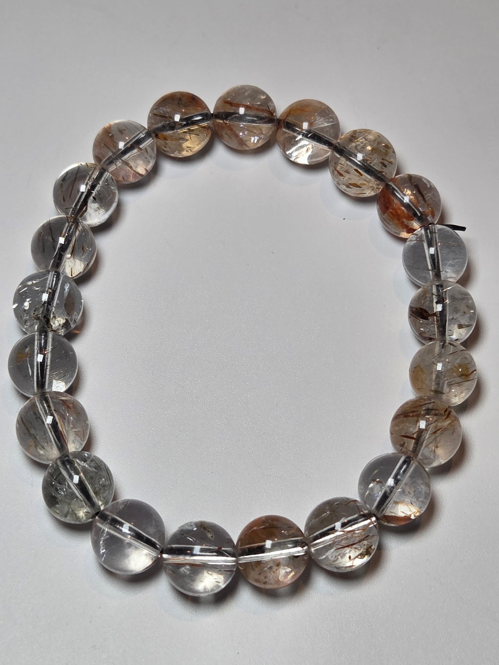Copper rutile crystal bracelet