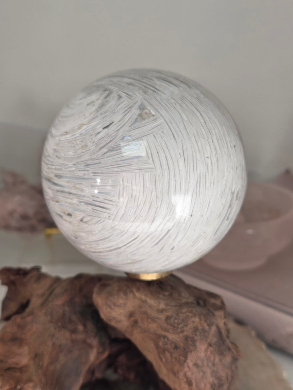 White agate crystal sphere