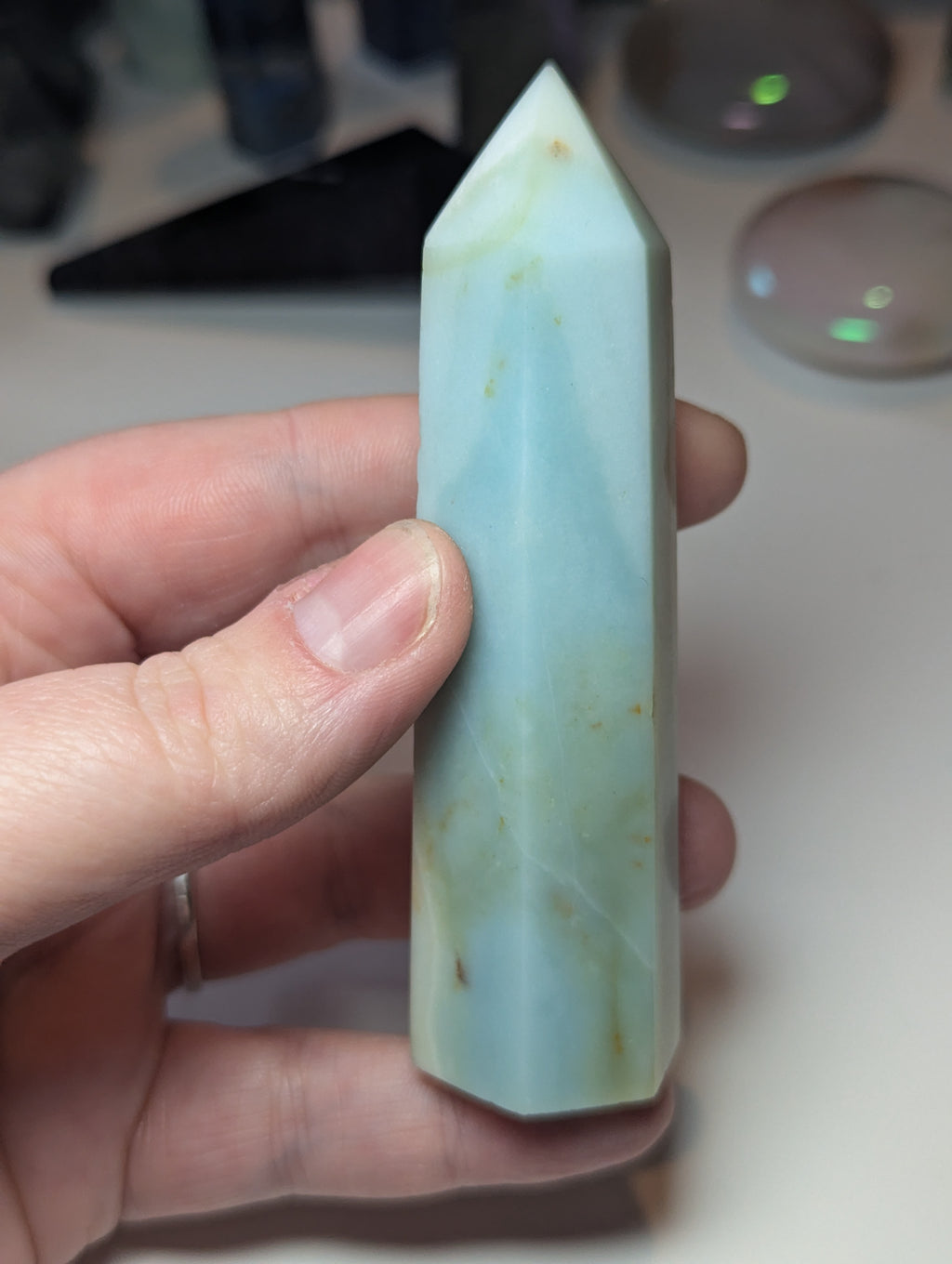 Caribbean calcite crystal tower with imperfections