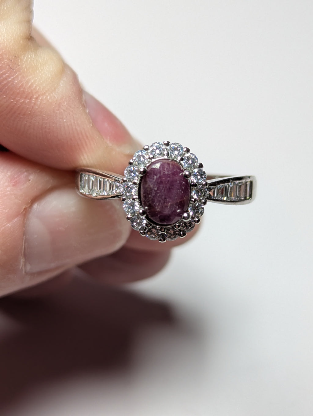 Natural Ruby Adjustable ring stainless steel