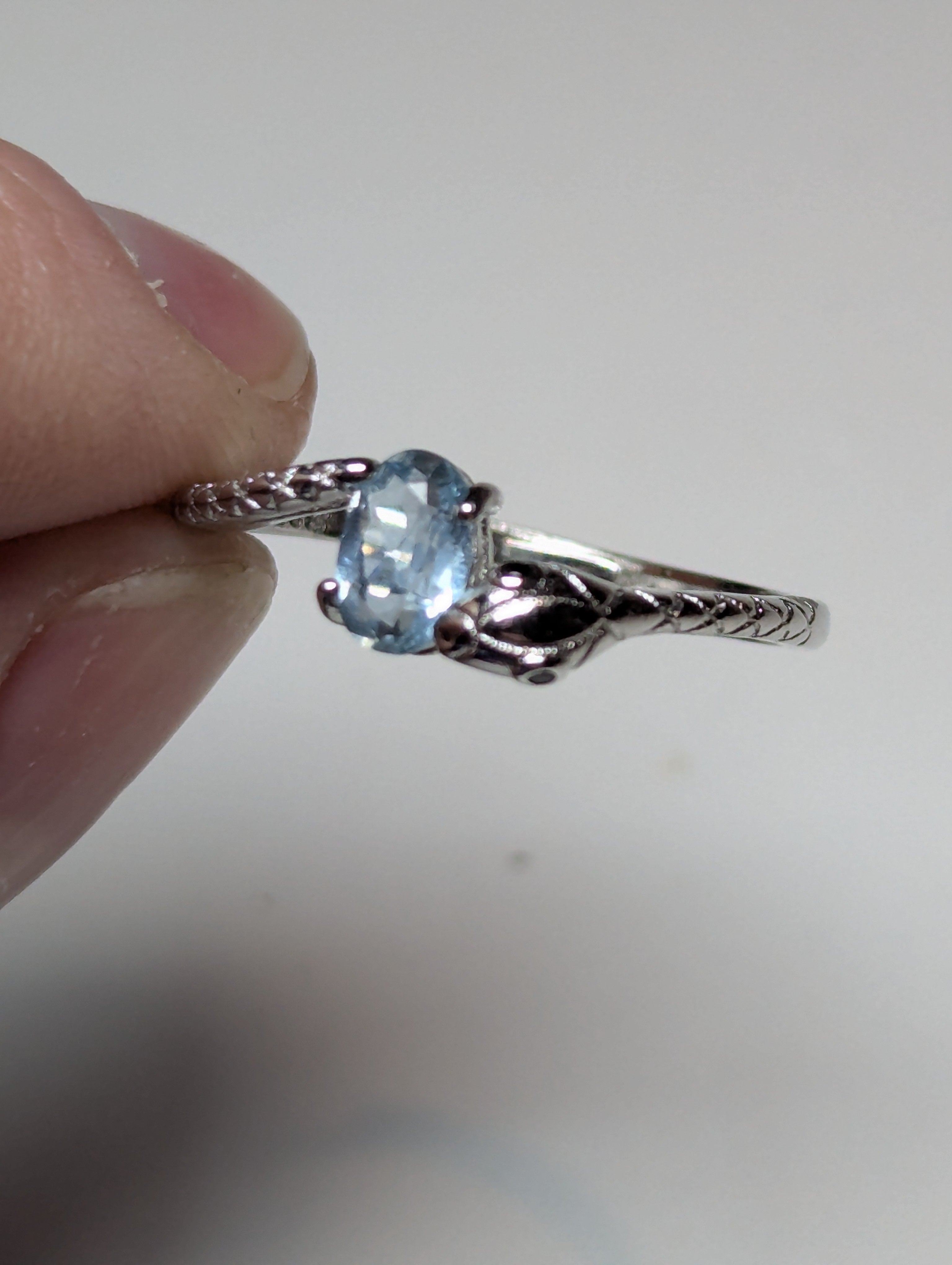 Aquamarine 0.5carrot Adjustable ring