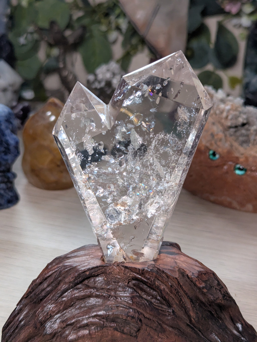 Grade AAAA Clear quartz dual tower carving