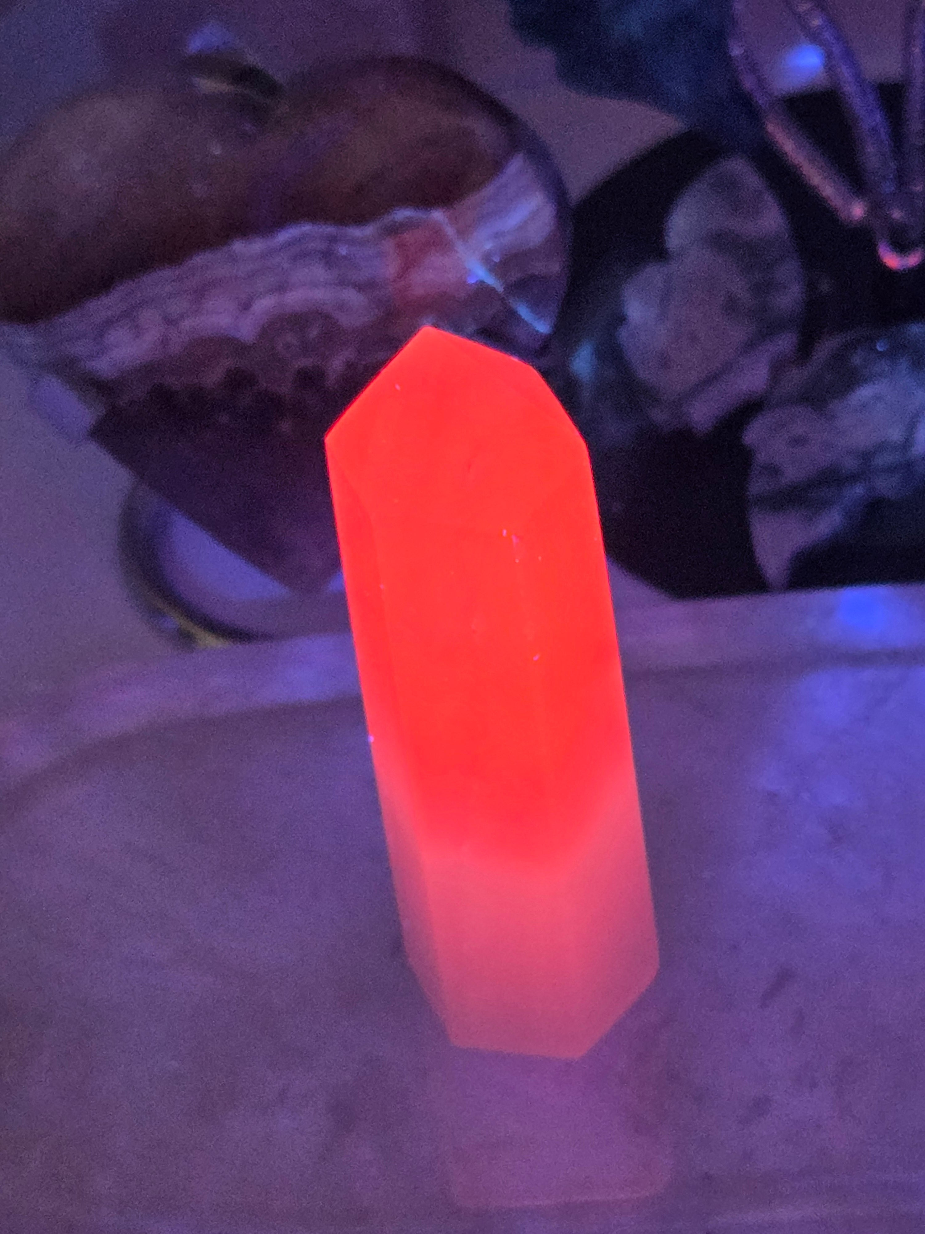Mango calcite crystal tower