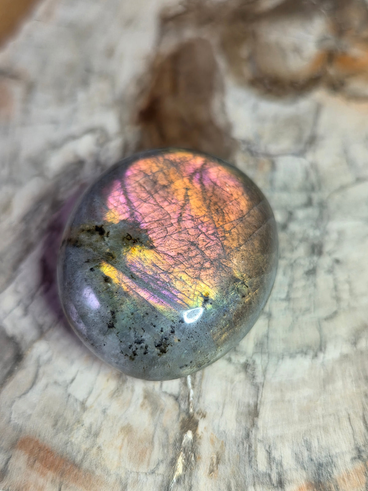 Labradorite crystal palm stone