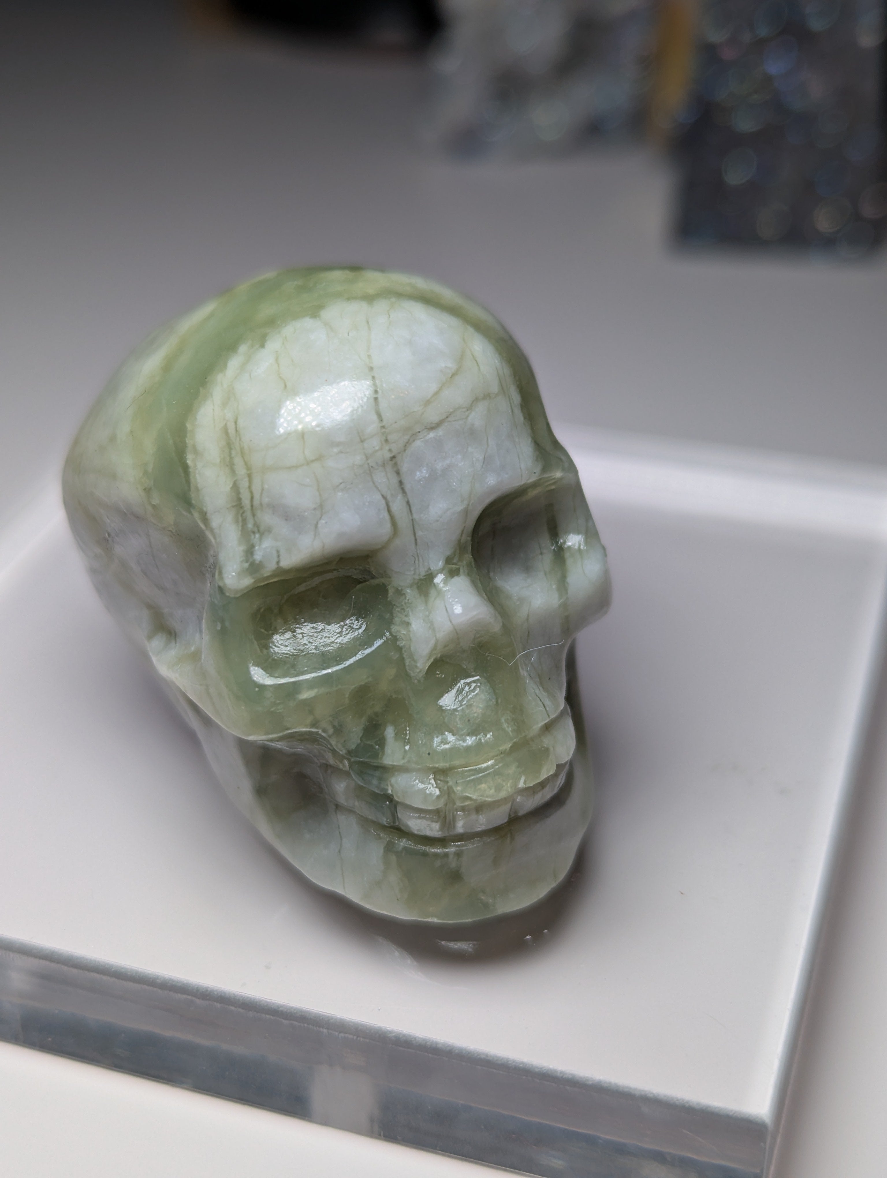 crystal  skull carving