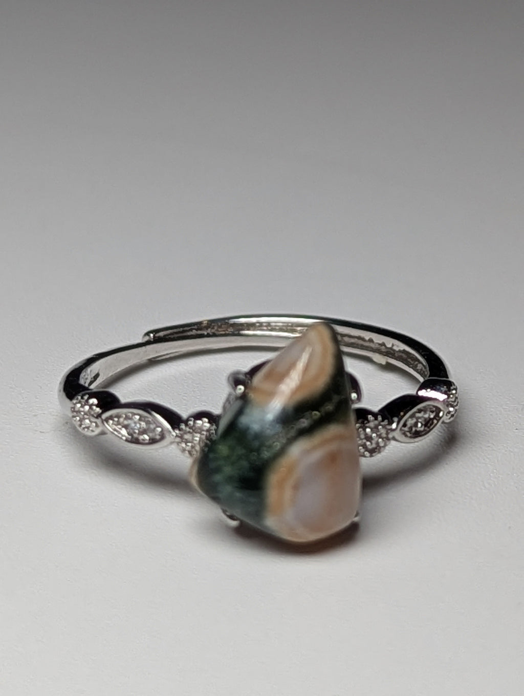 Ocean Jasper crystal Adjustable ring