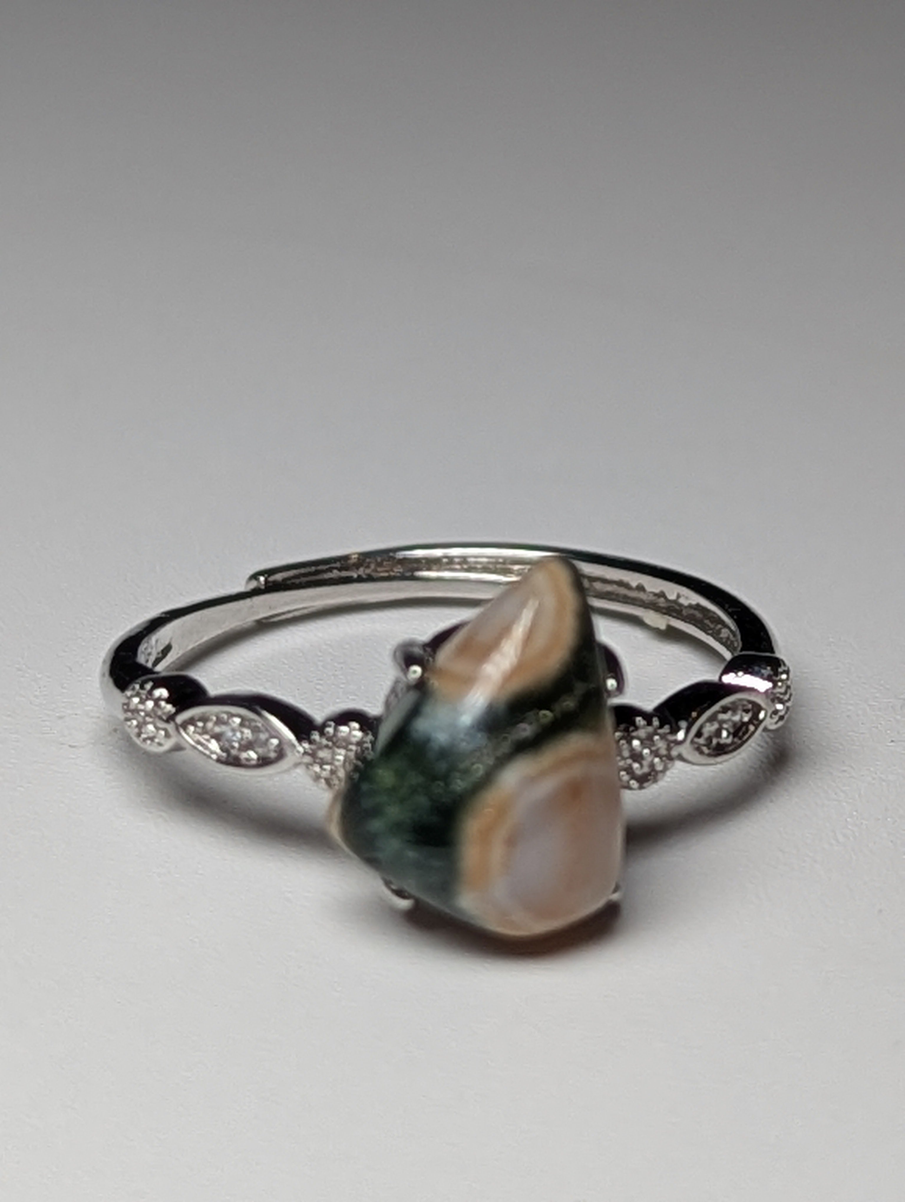 Ocean Jasper crystal Adjustable ring