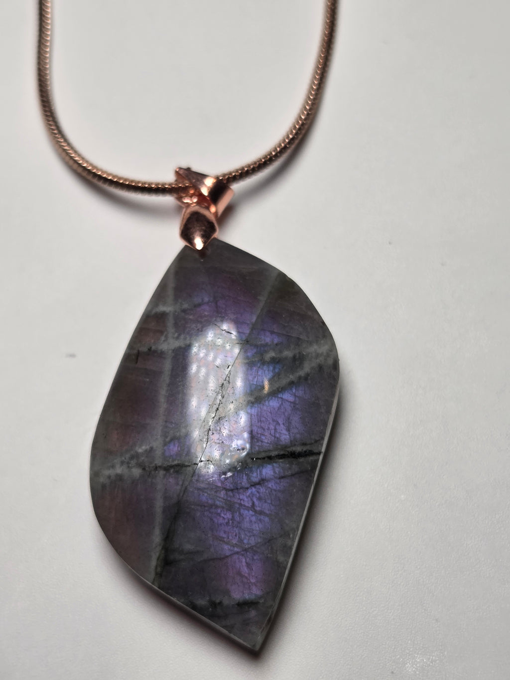 Purple labradorite crystal handmade necklace