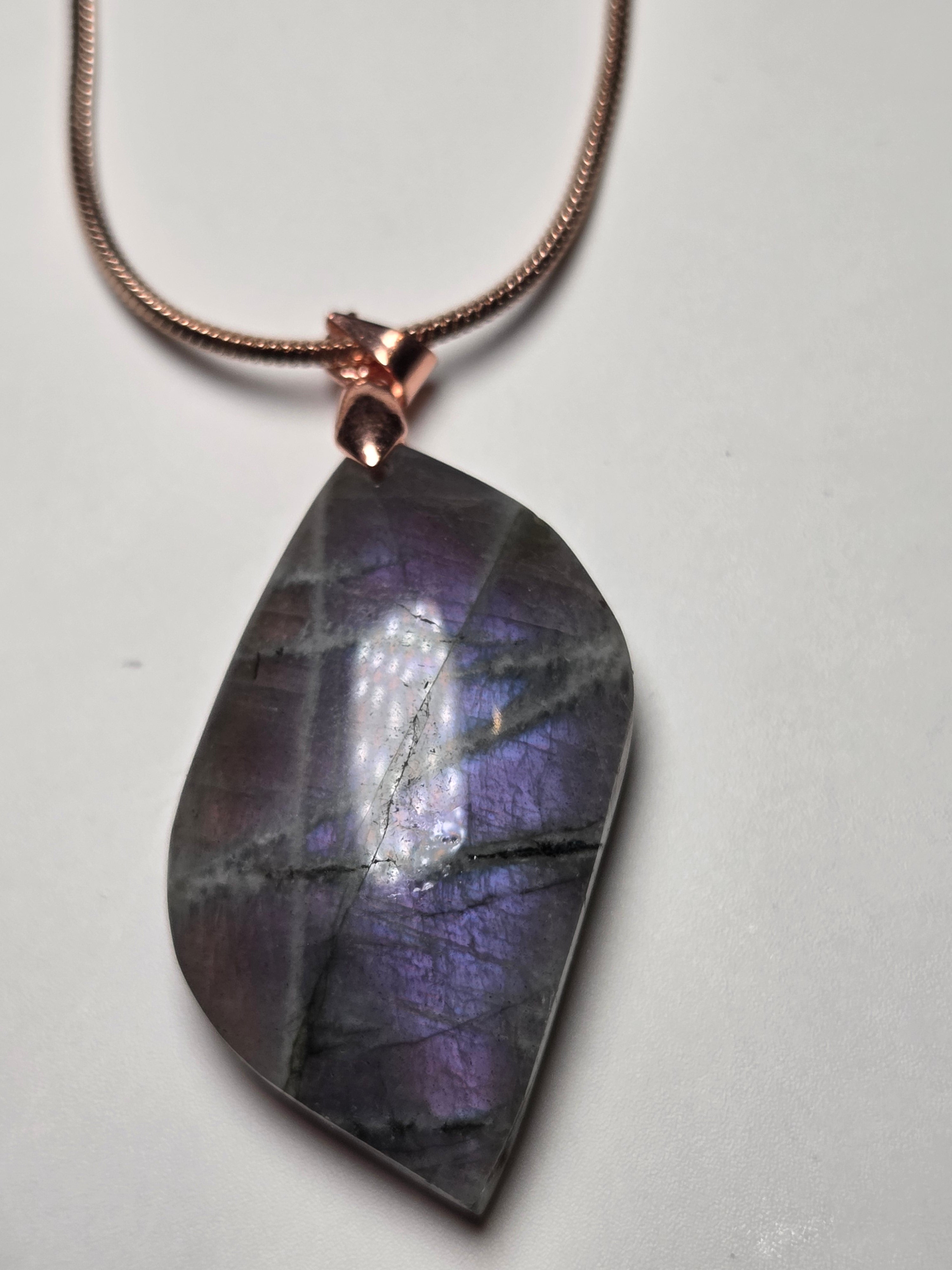 Purple labradorite crystal handmade necklace