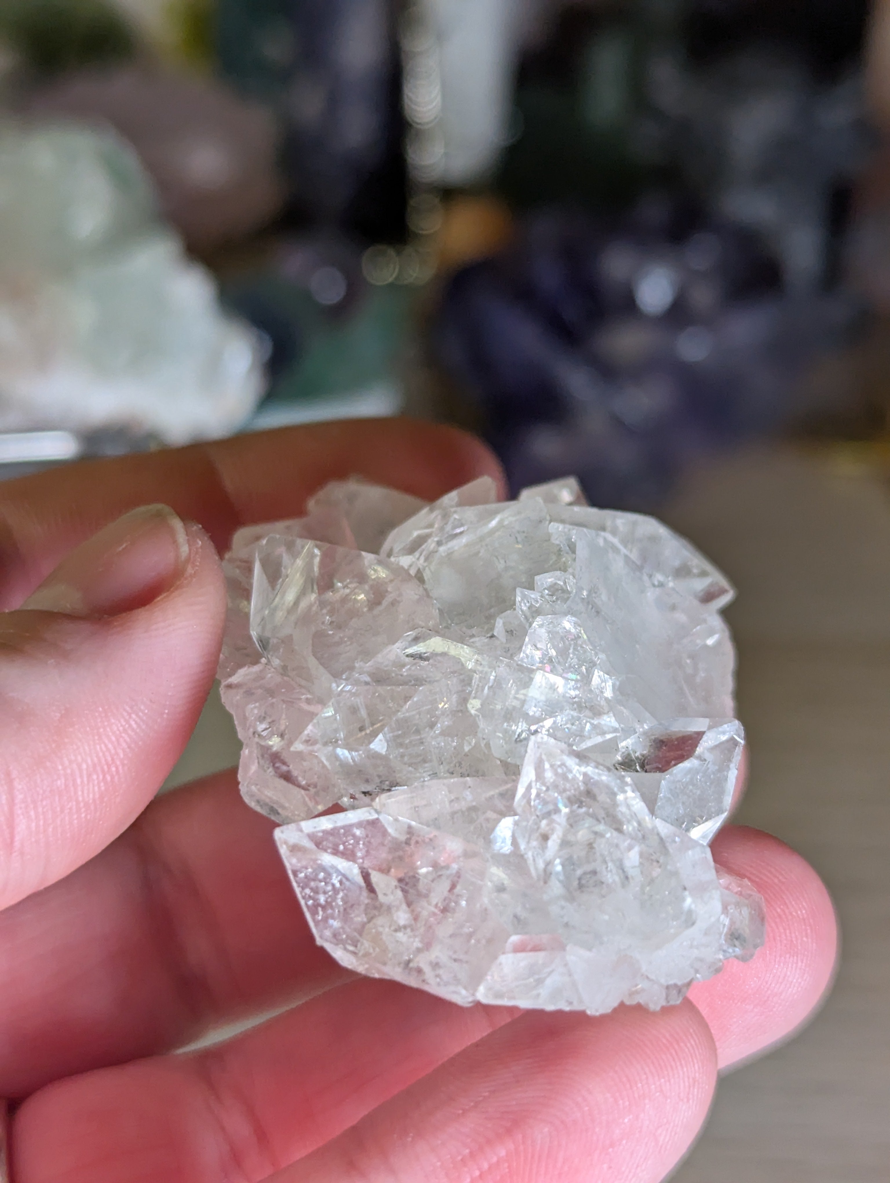 Stunning Crystal diamond Apophyllite incase