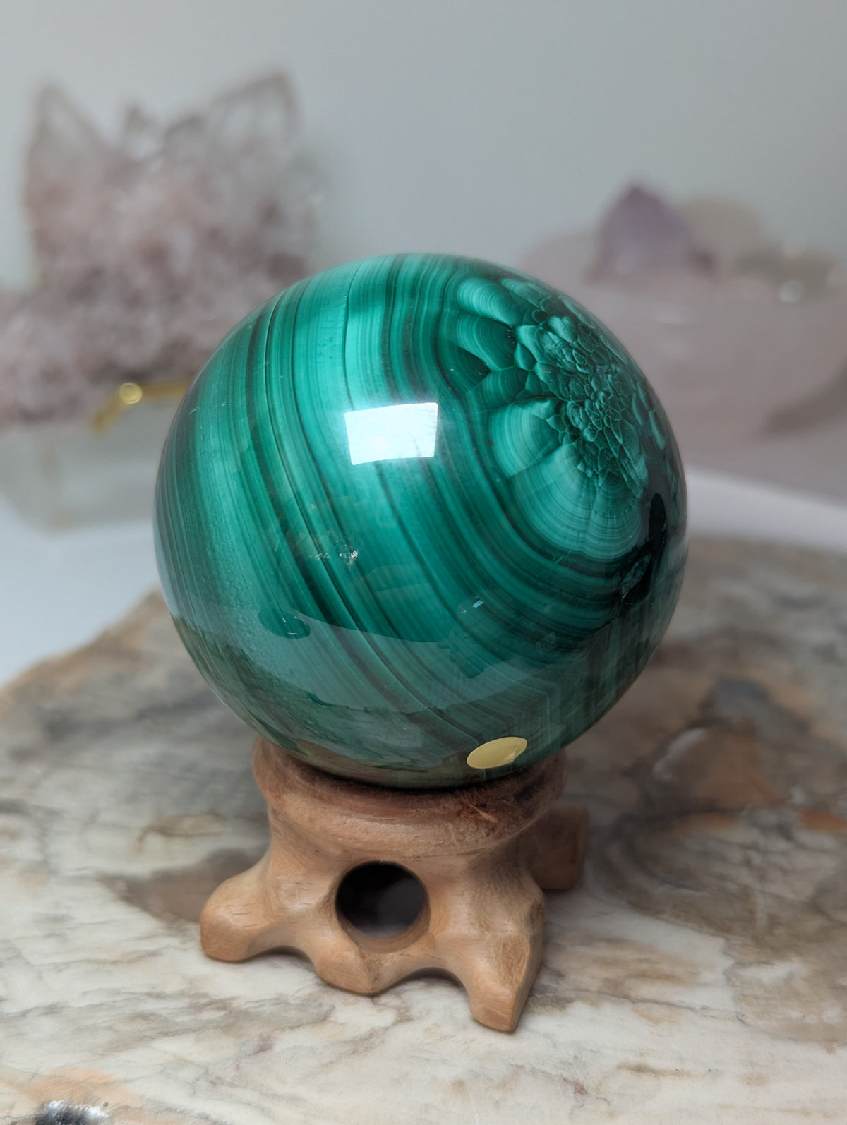 Beautiful Malicite crystal sphere