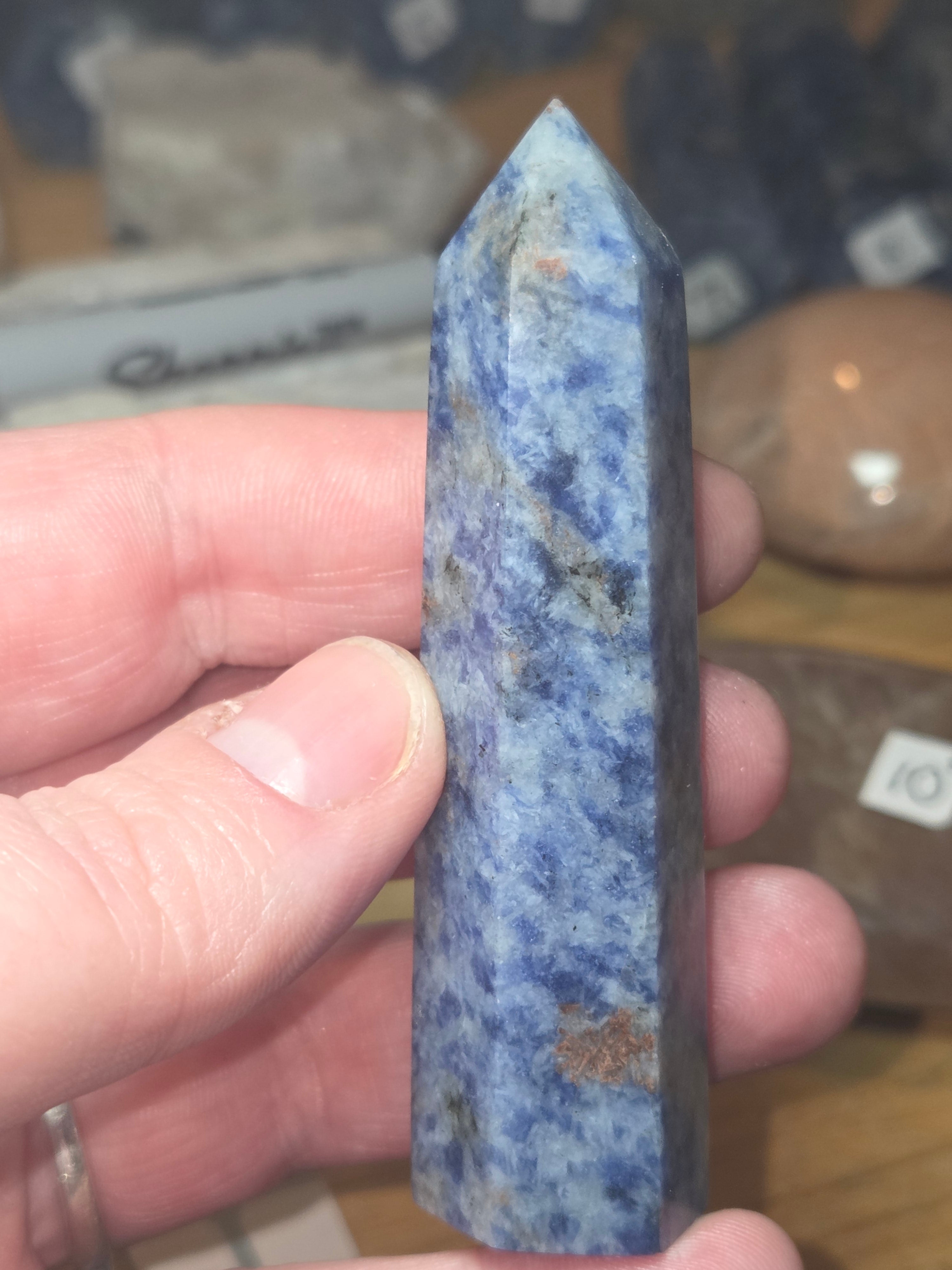 Blue spot crystal sodalite tower
