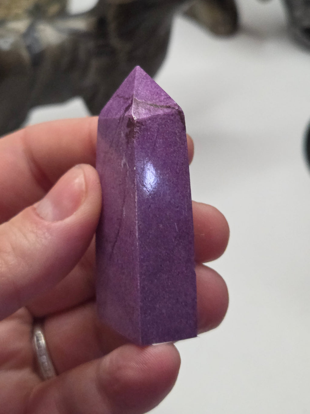 Stichtite crystal tower