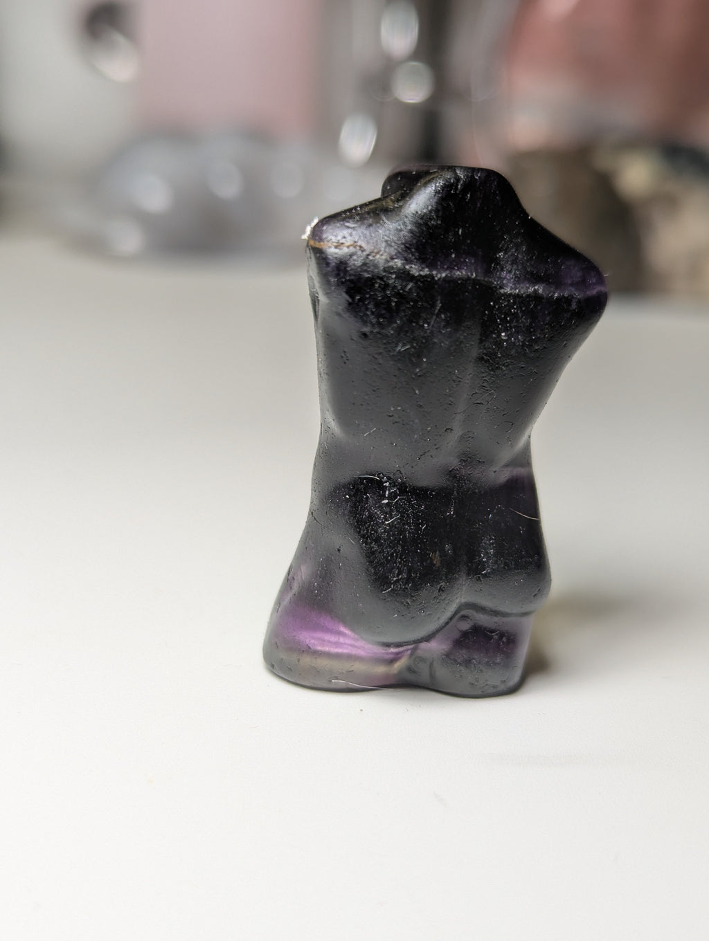 Purple flourite crystal male body