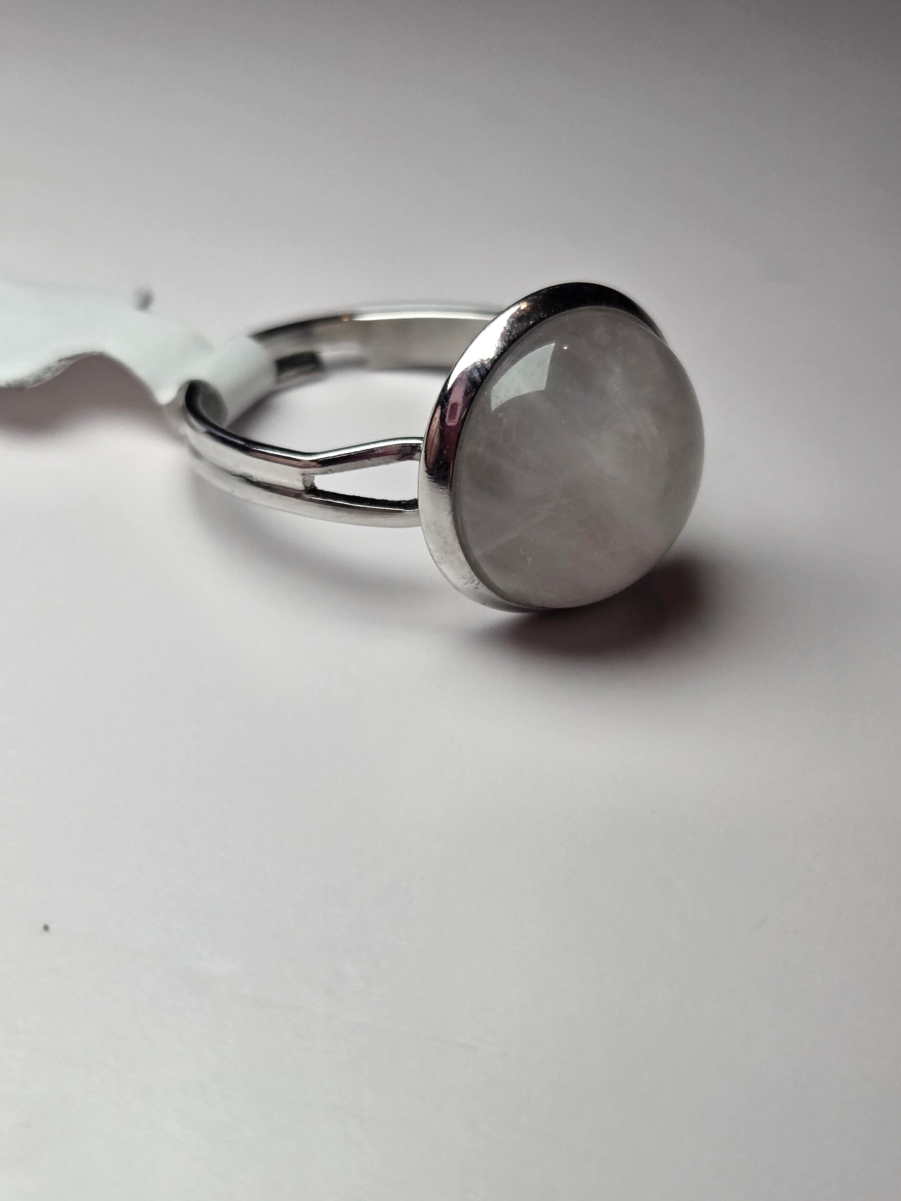 Handmade clear quartz crystal adjustable ring - Alloy