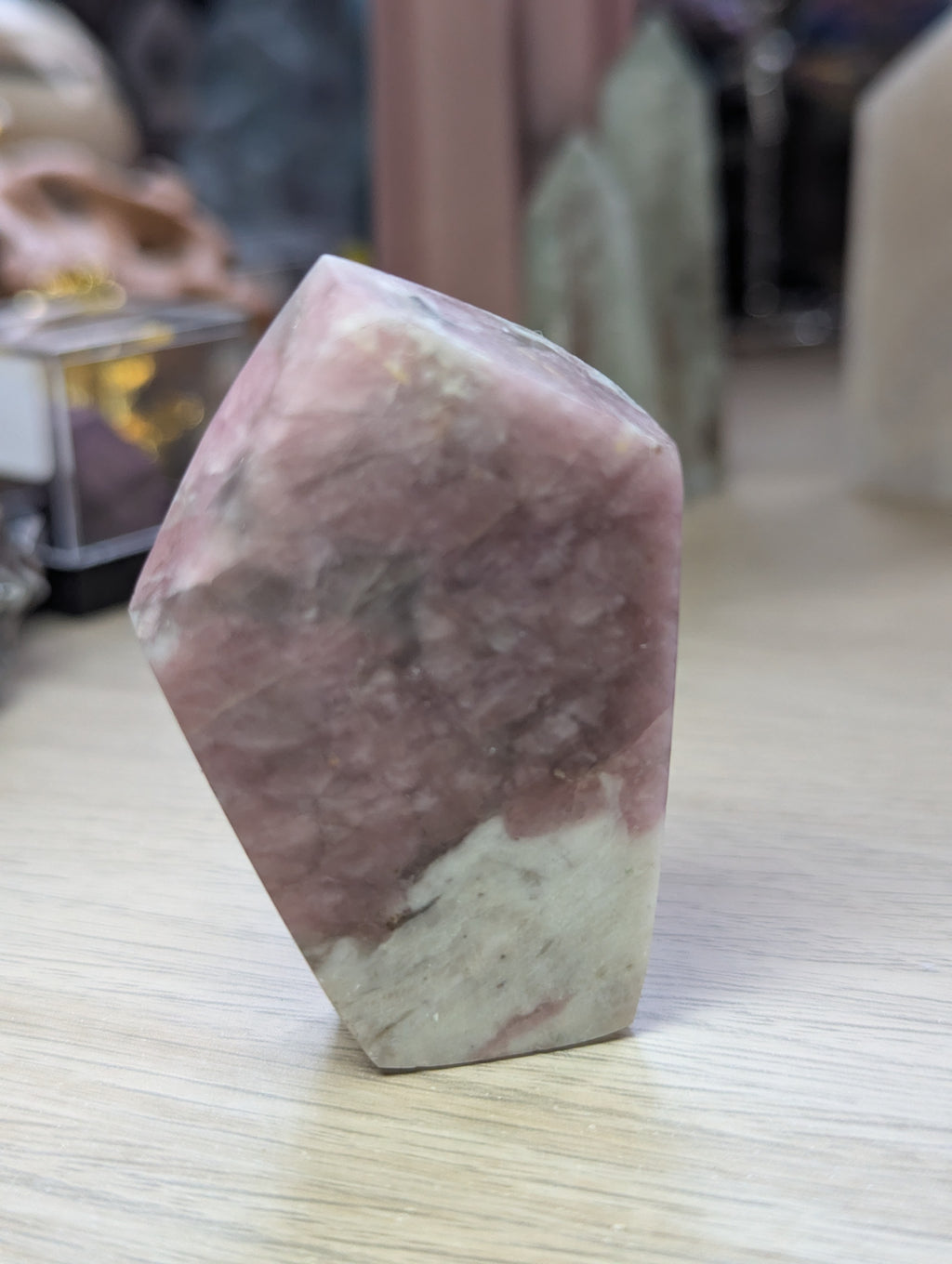 Pink tourmaline crystal freeform