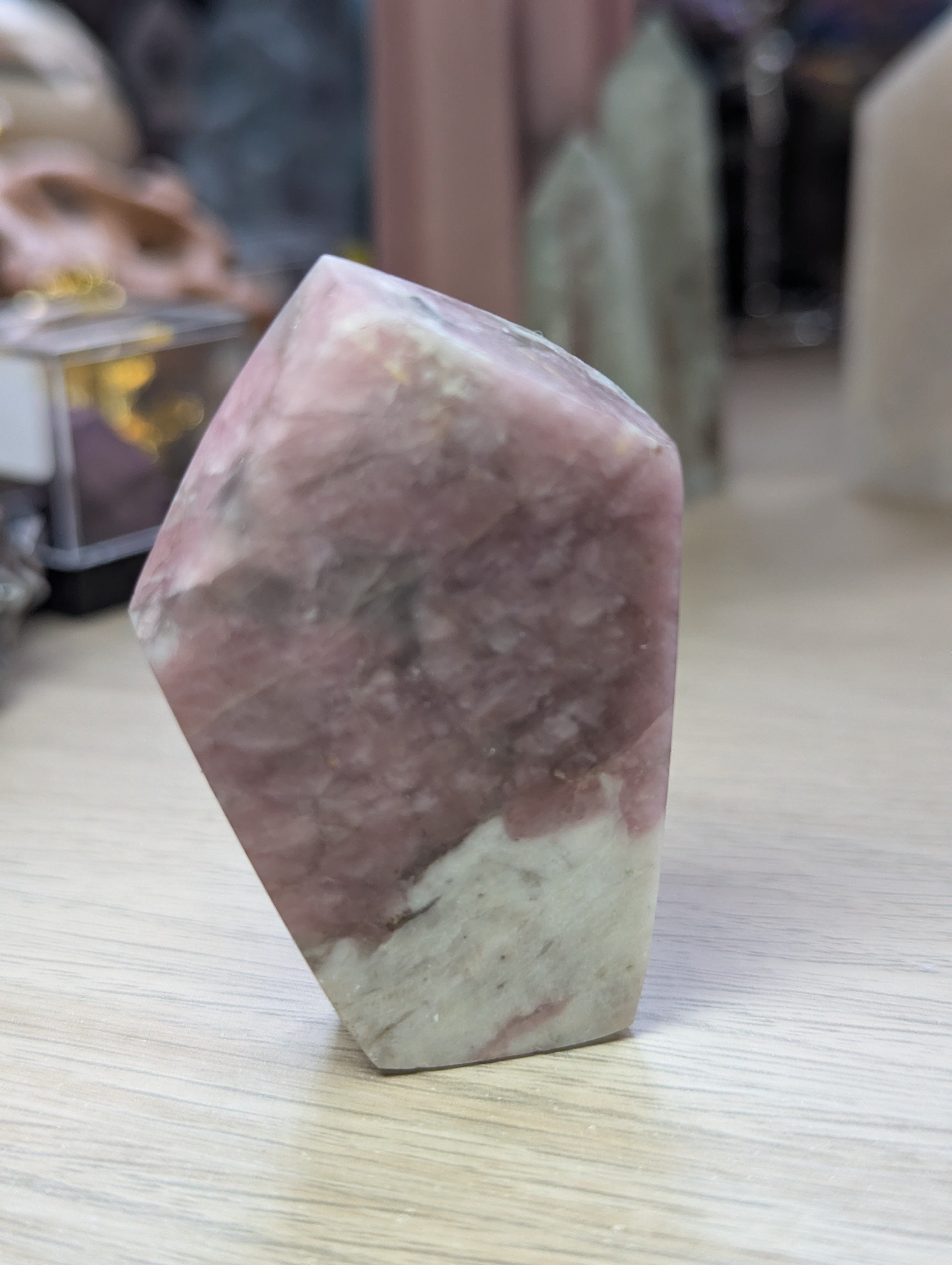 Pink tourmaline crystal freeform