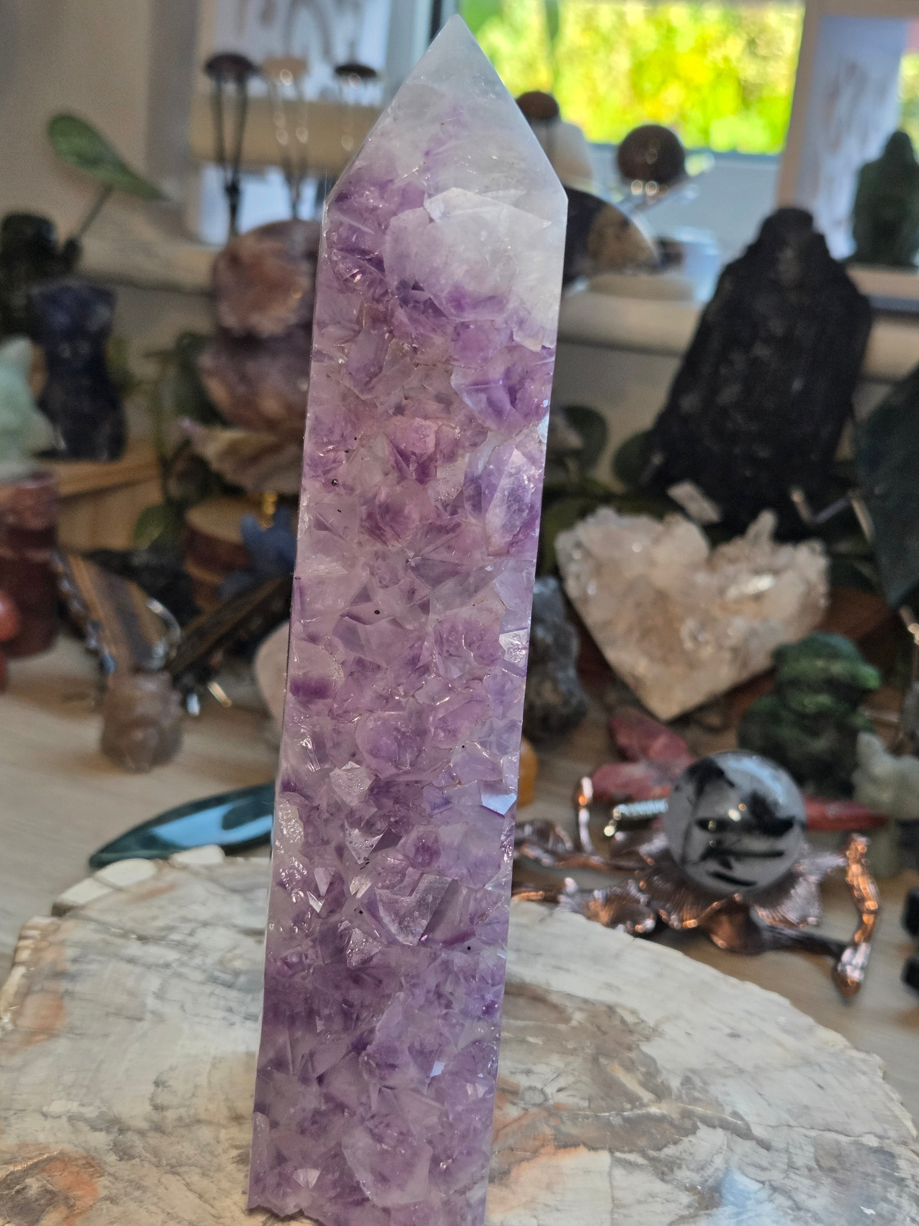 Beautiful Amethyst crystal agate tower from Brazil