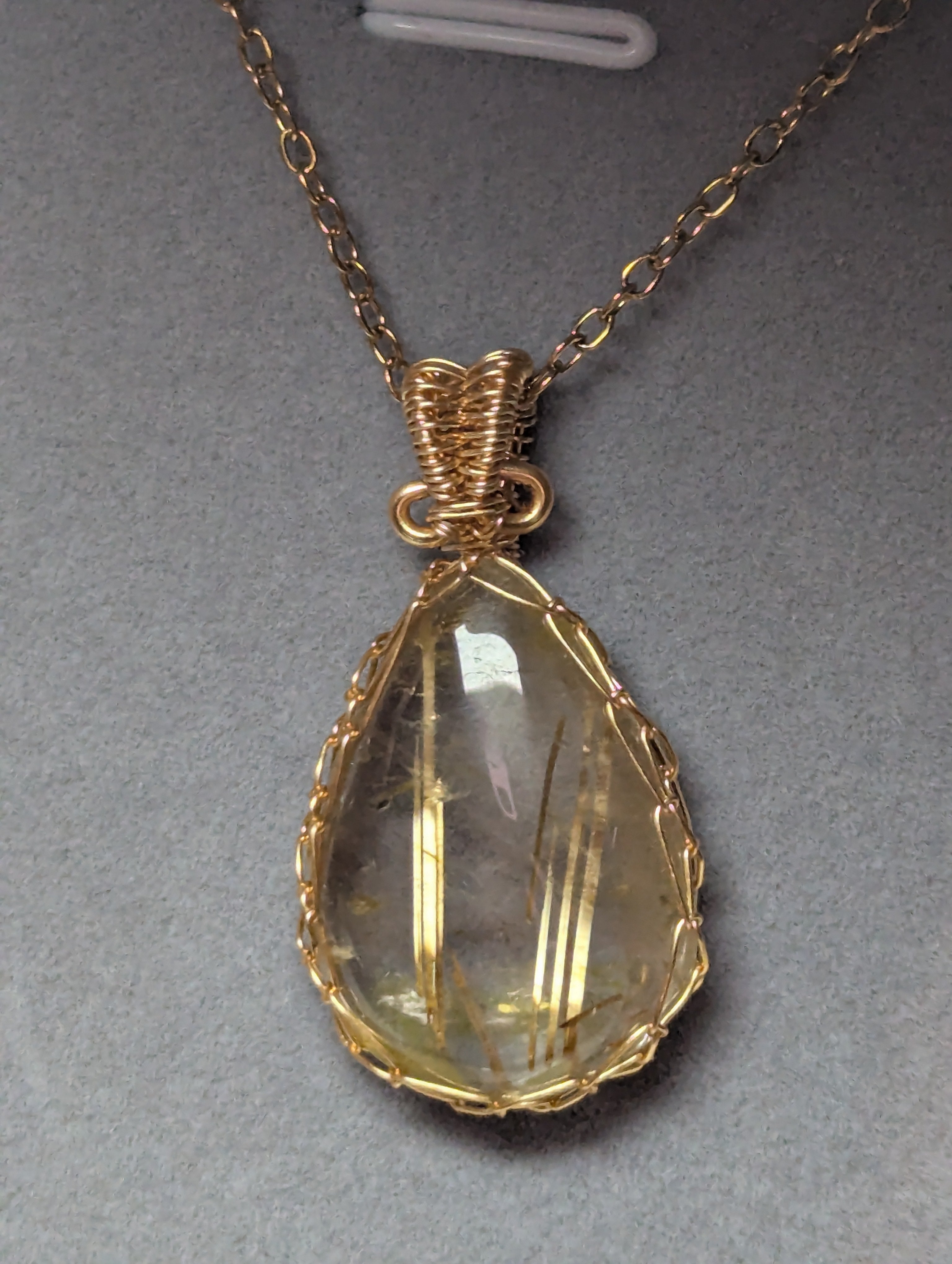 High quality golden Rutlile crystal handmade necklace