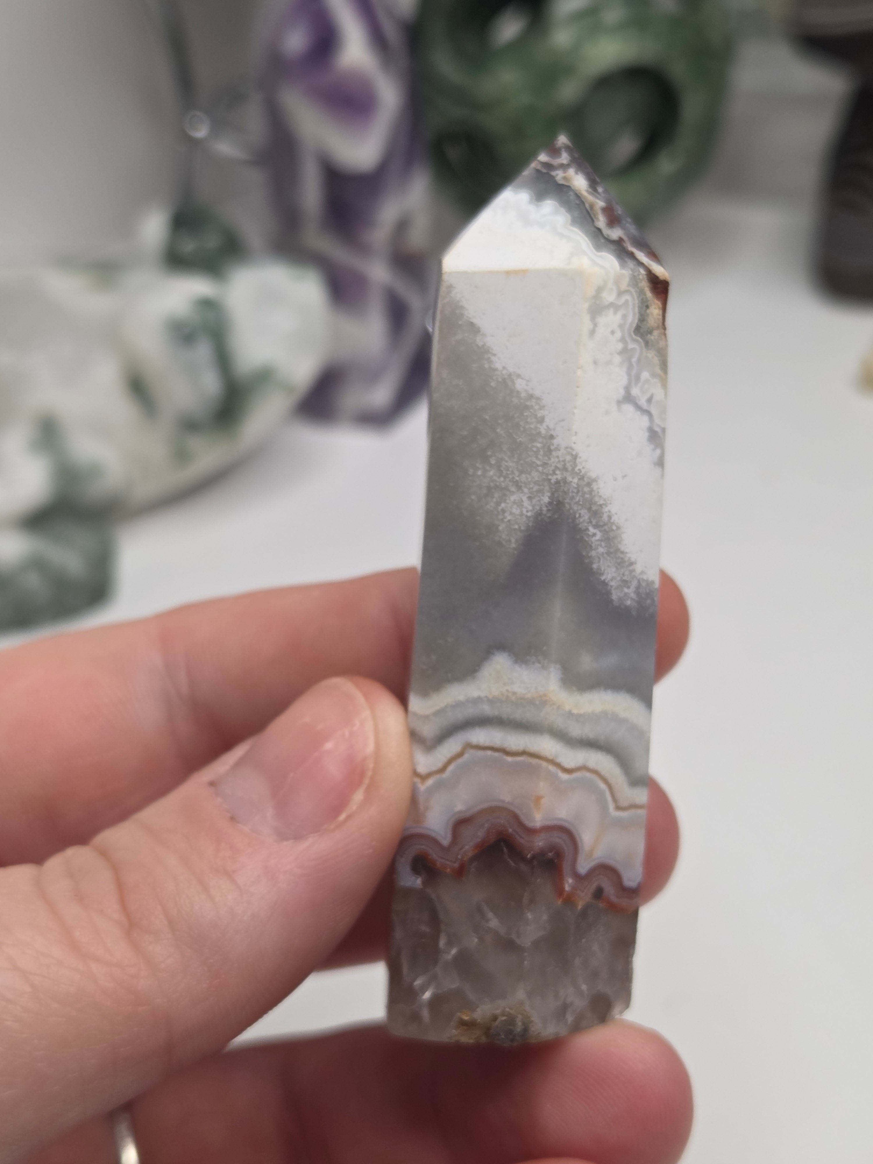New Mexican crazy lace agate crystal tower