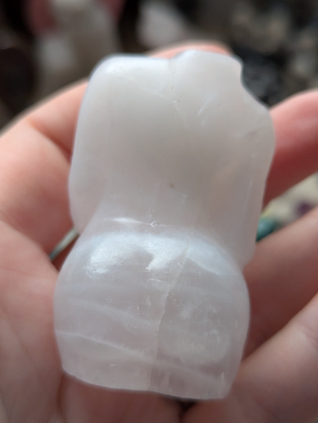 Clear quartz crystal female  pregnant lady body