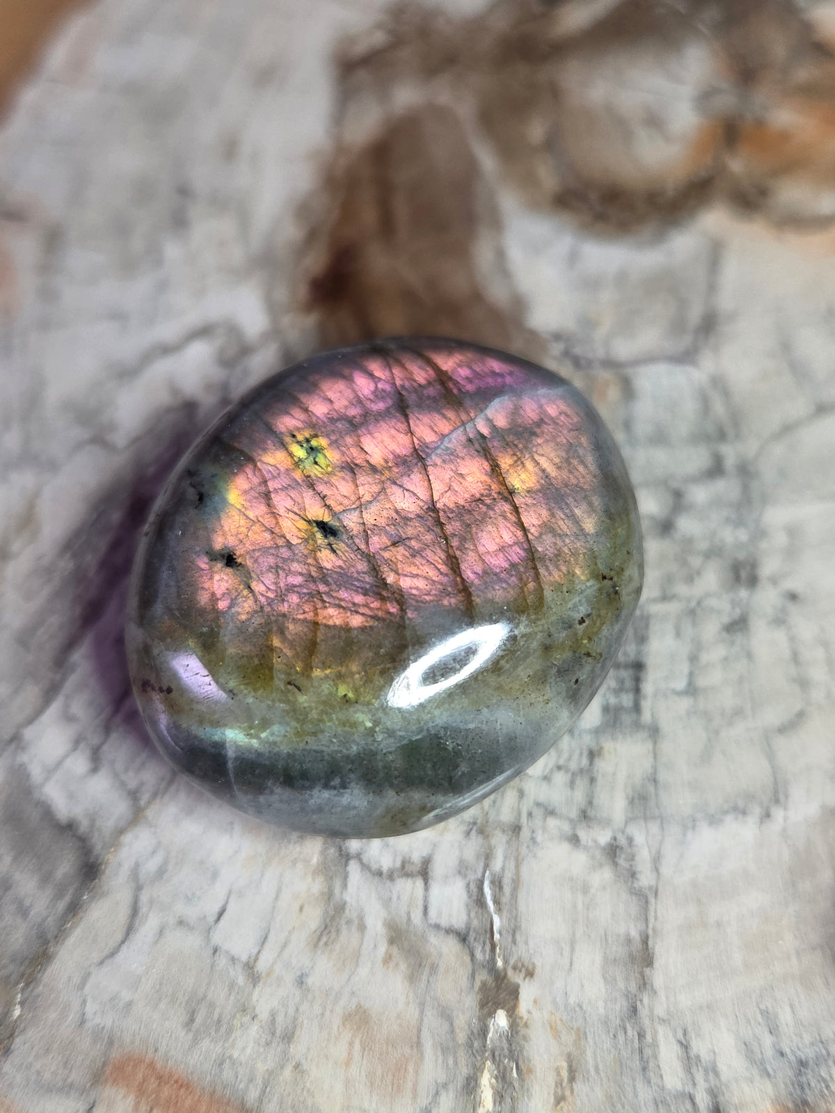 Labradorite crystal palm stone