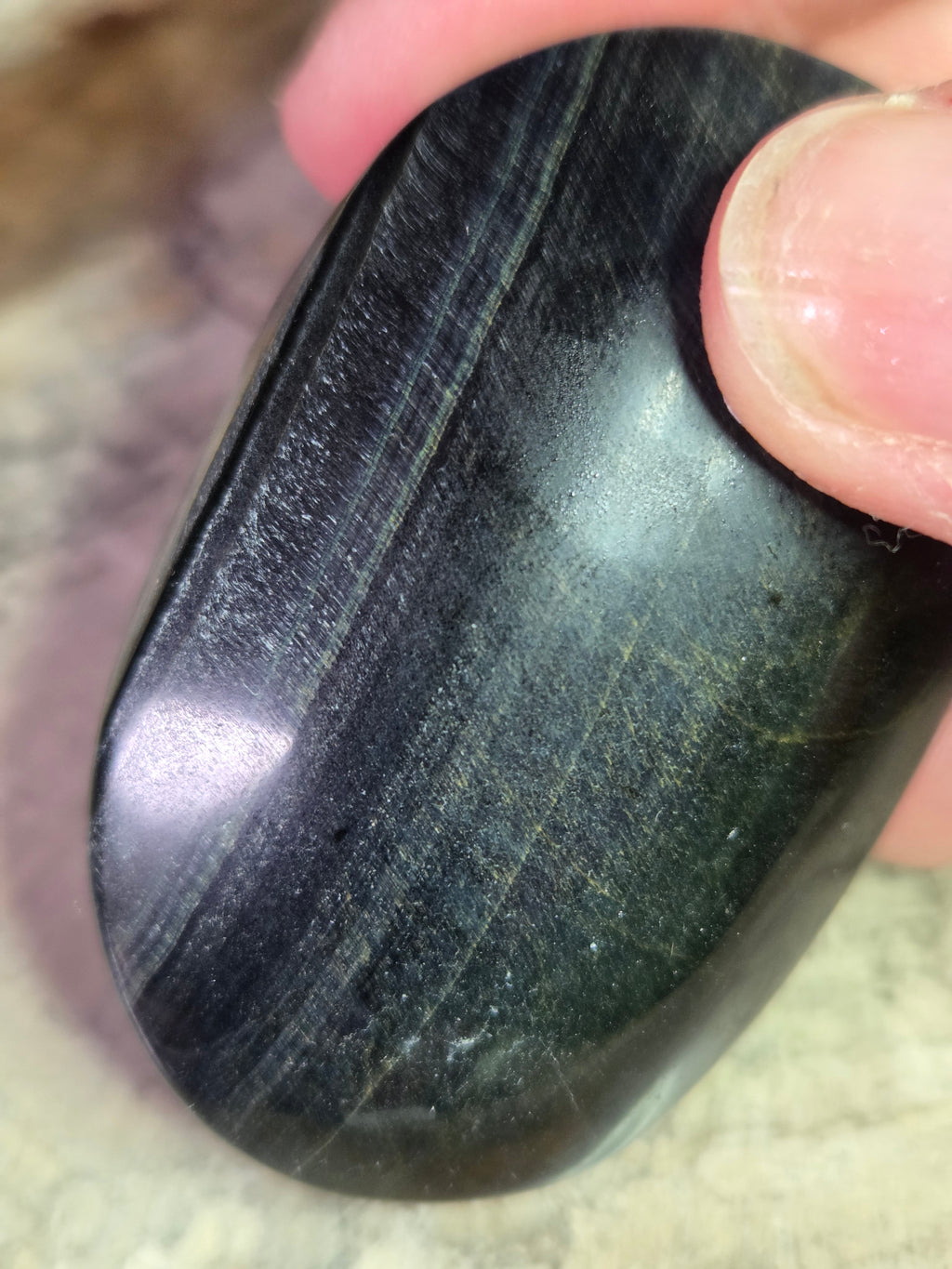 Blue tigers eye crystal palm stone