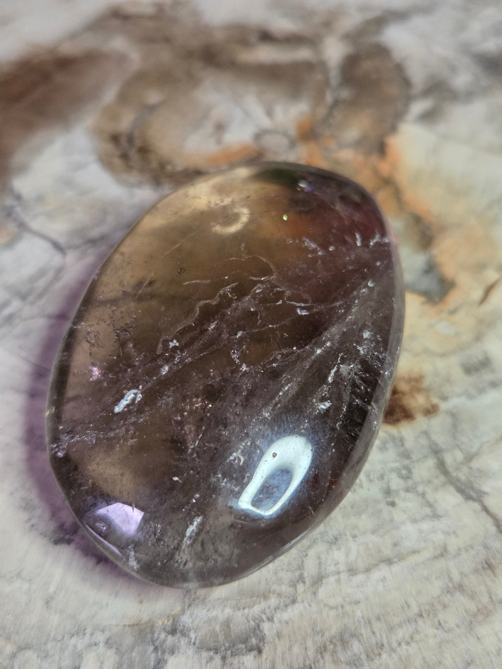 Smokey quartz crystal palmstone