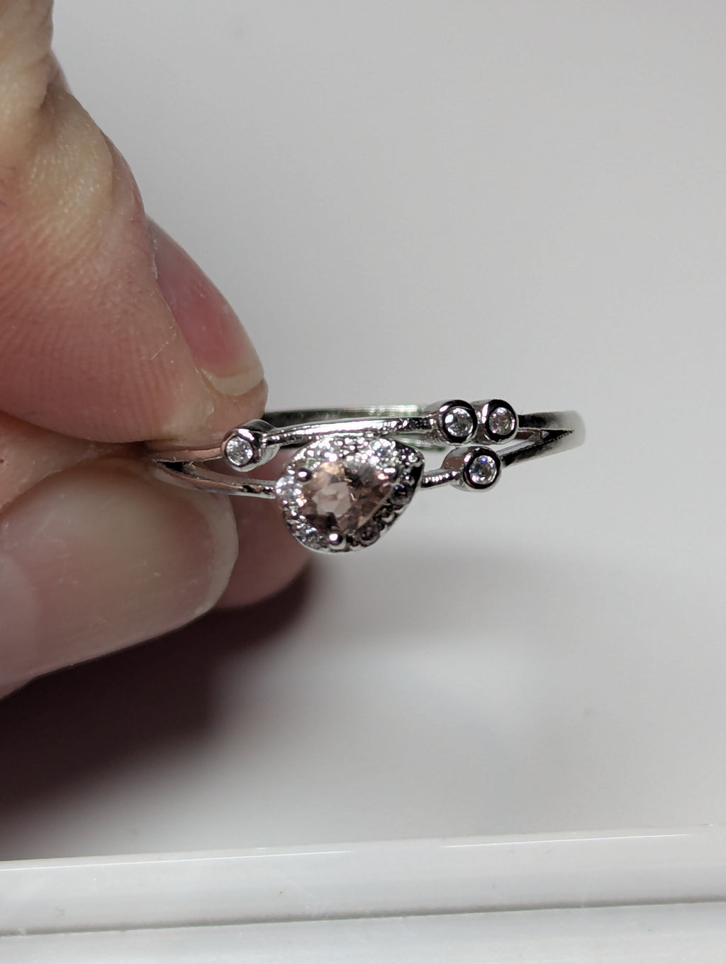 Pink Amethyst crystal Adjustable 295 ring