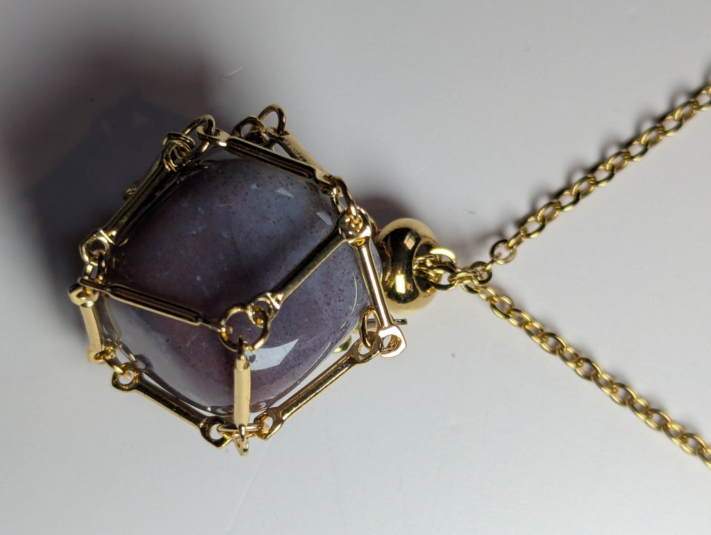 Purple ocean Jasper crystal necklace