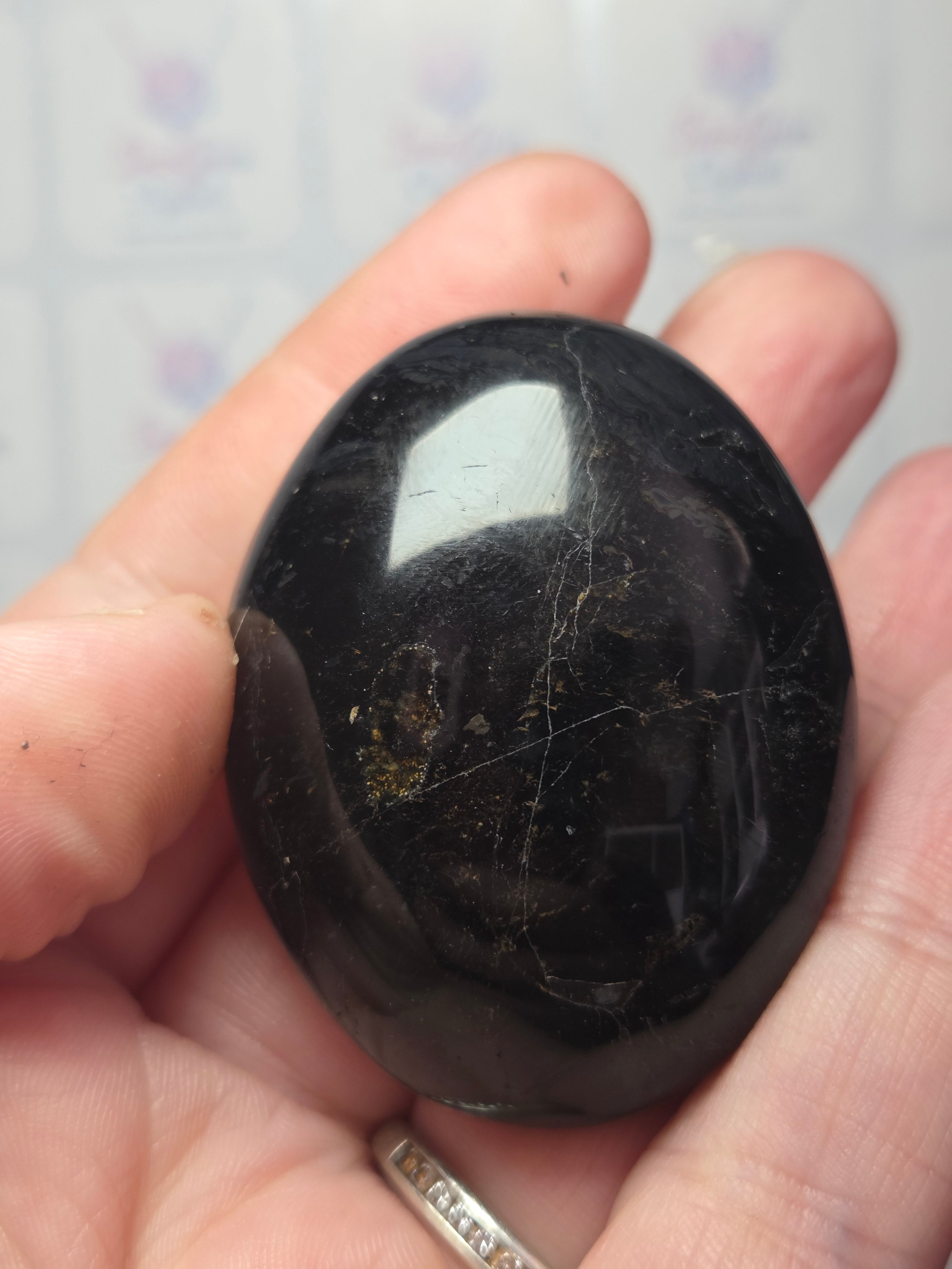 Tourmaline crystal palm stone