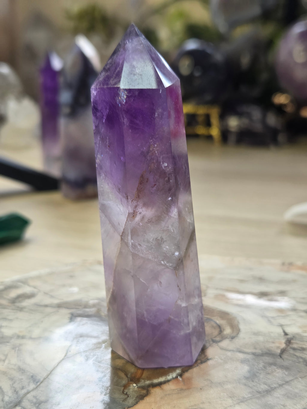 Grade AA Amethyst crystal tower