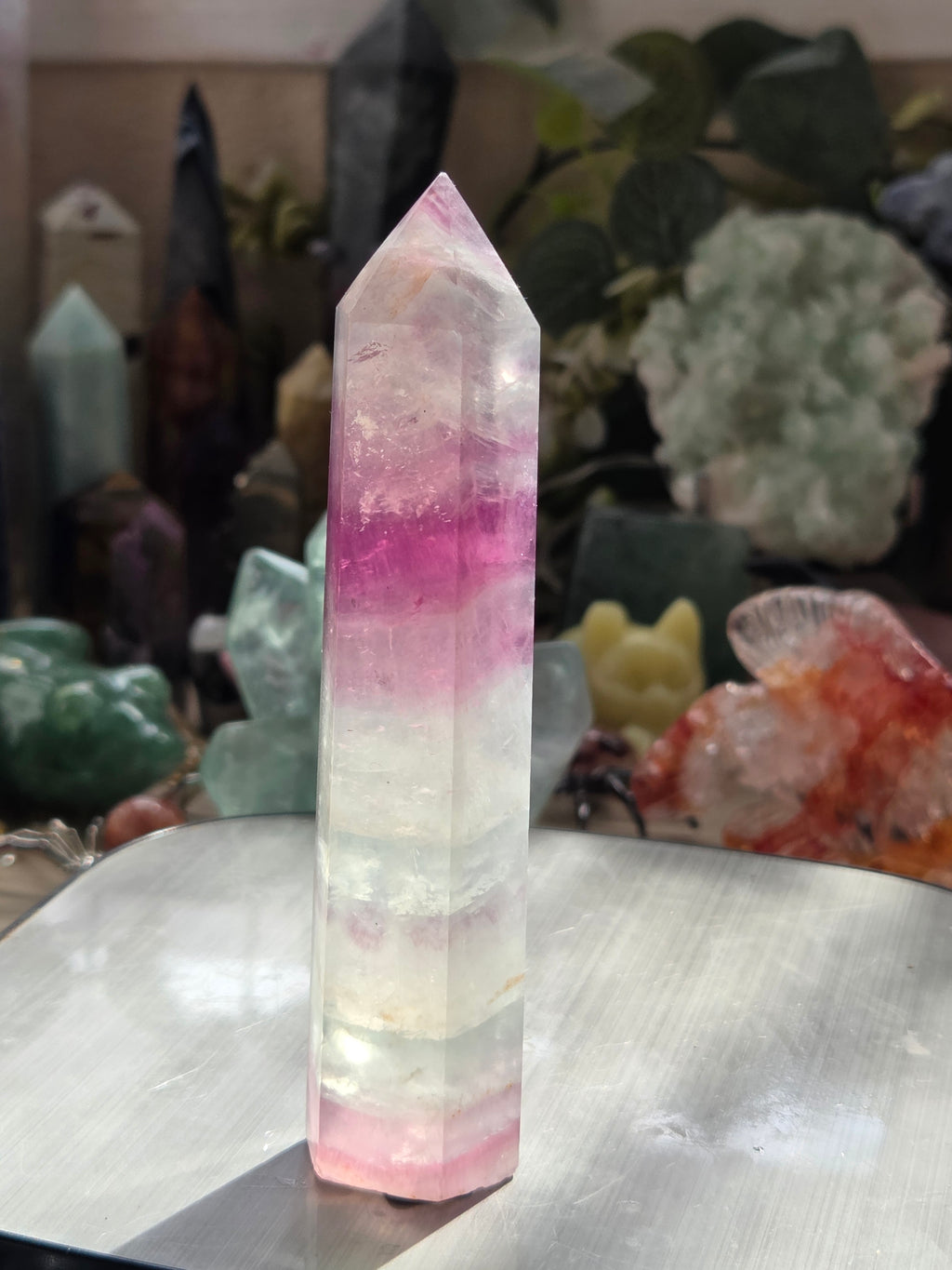 Pastal flourite crystal tower