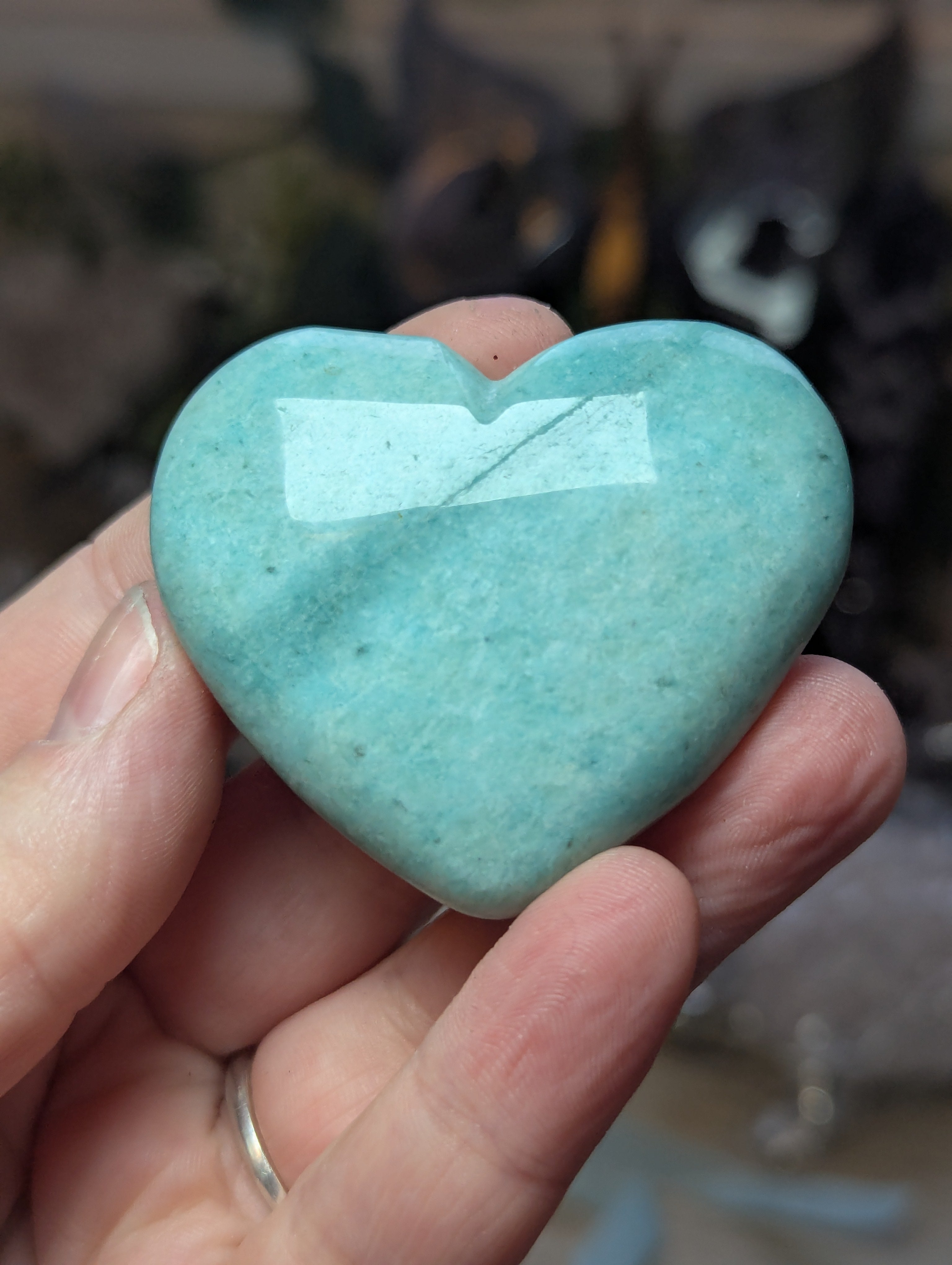 Amazonite crystal heart