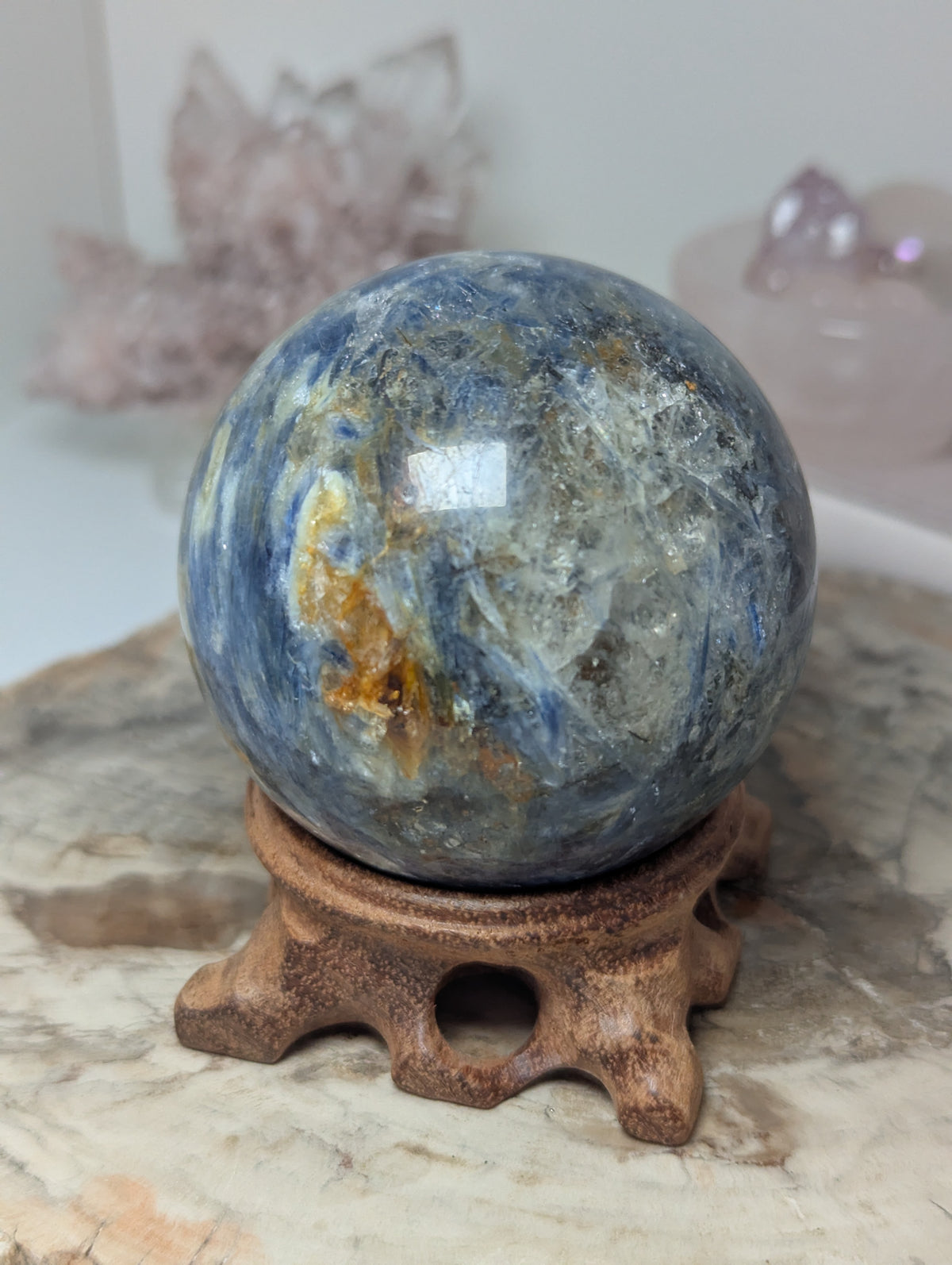 Kyanite crystal sphere