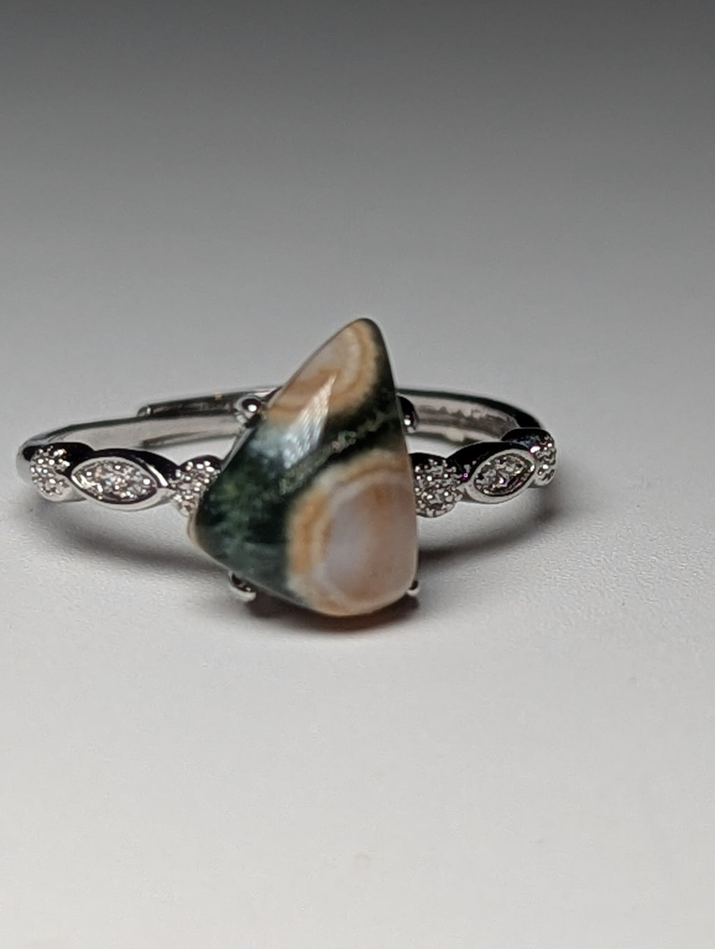 Ocean Jasper crystal Adjustable ring