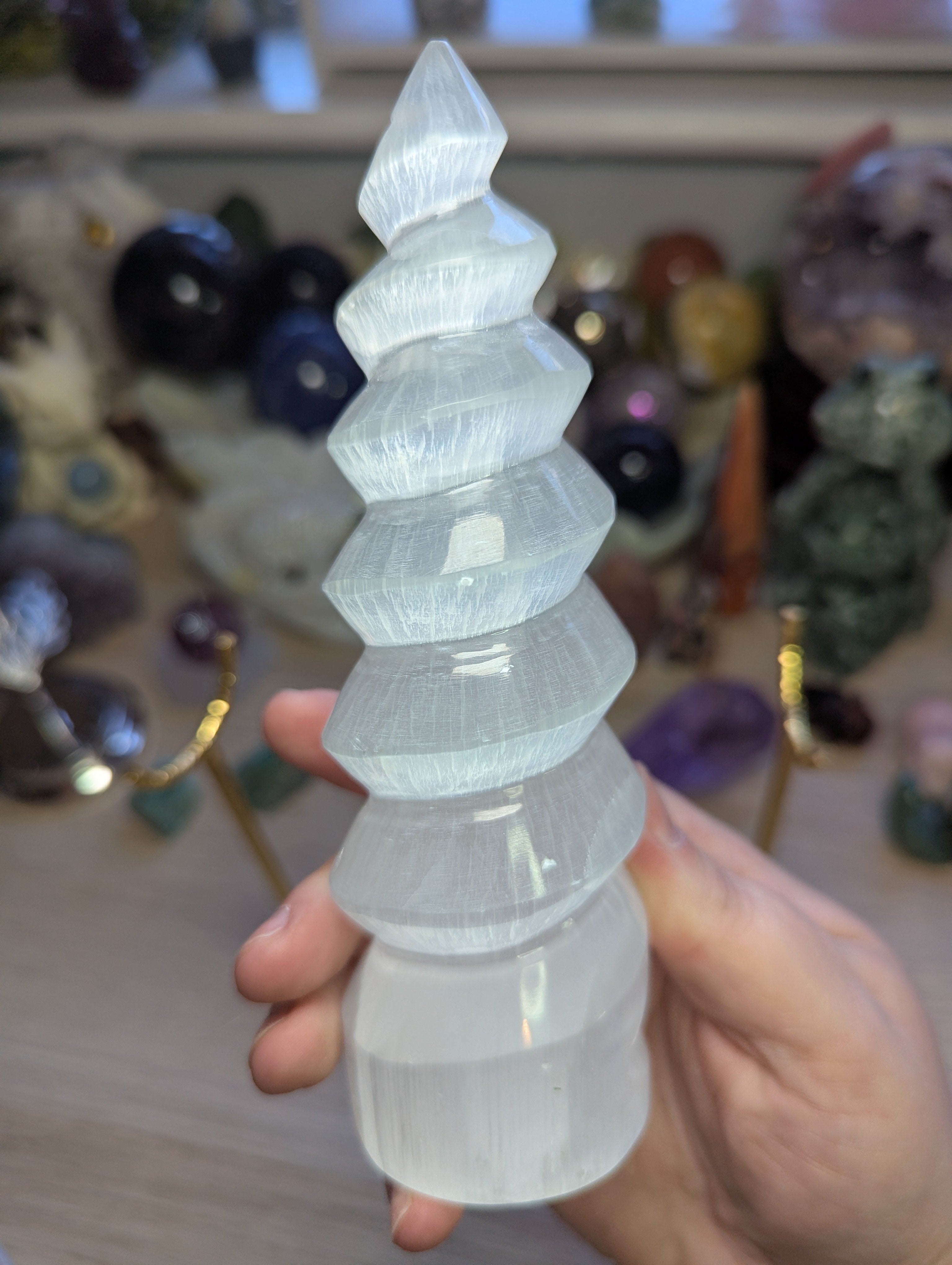 Selenite crystal flame