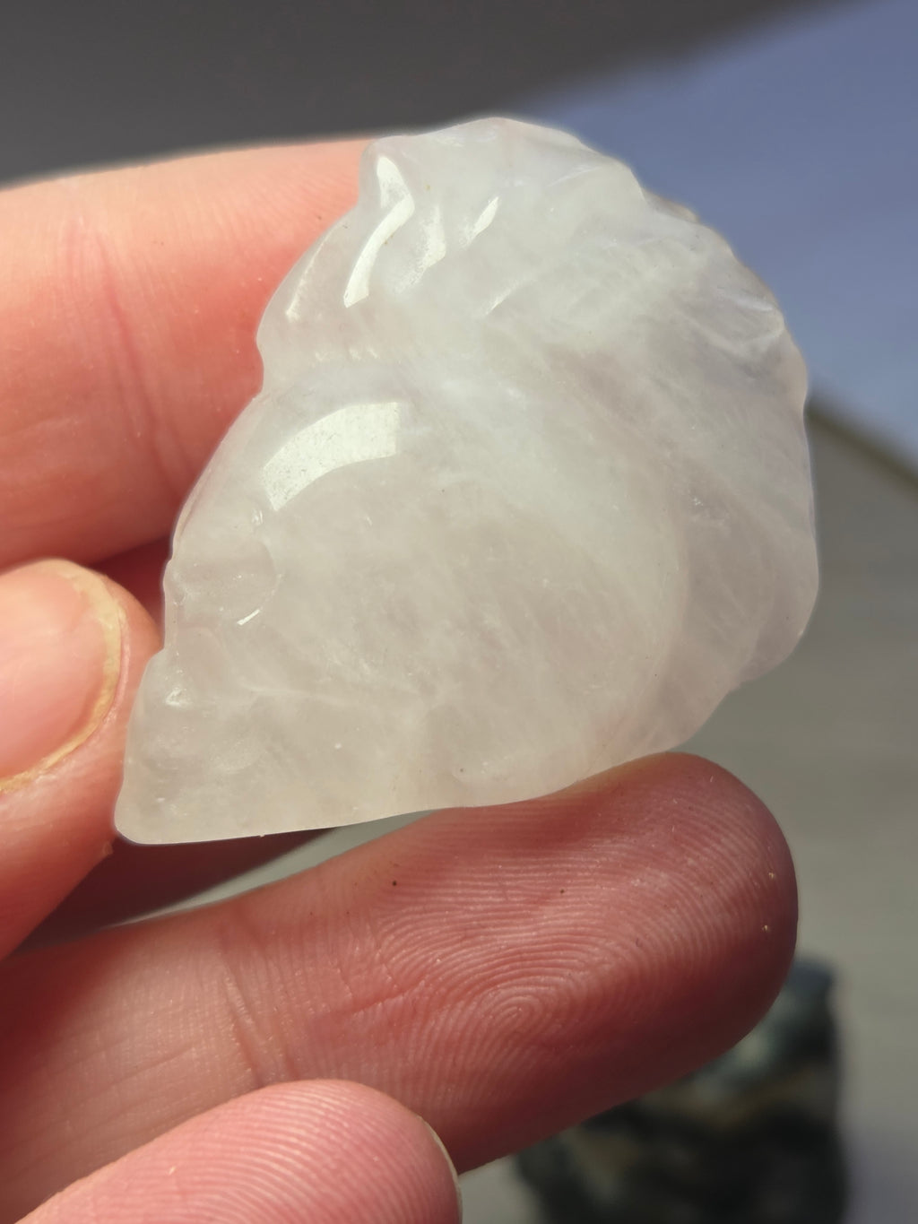 Clear quartz crystal rock star skull